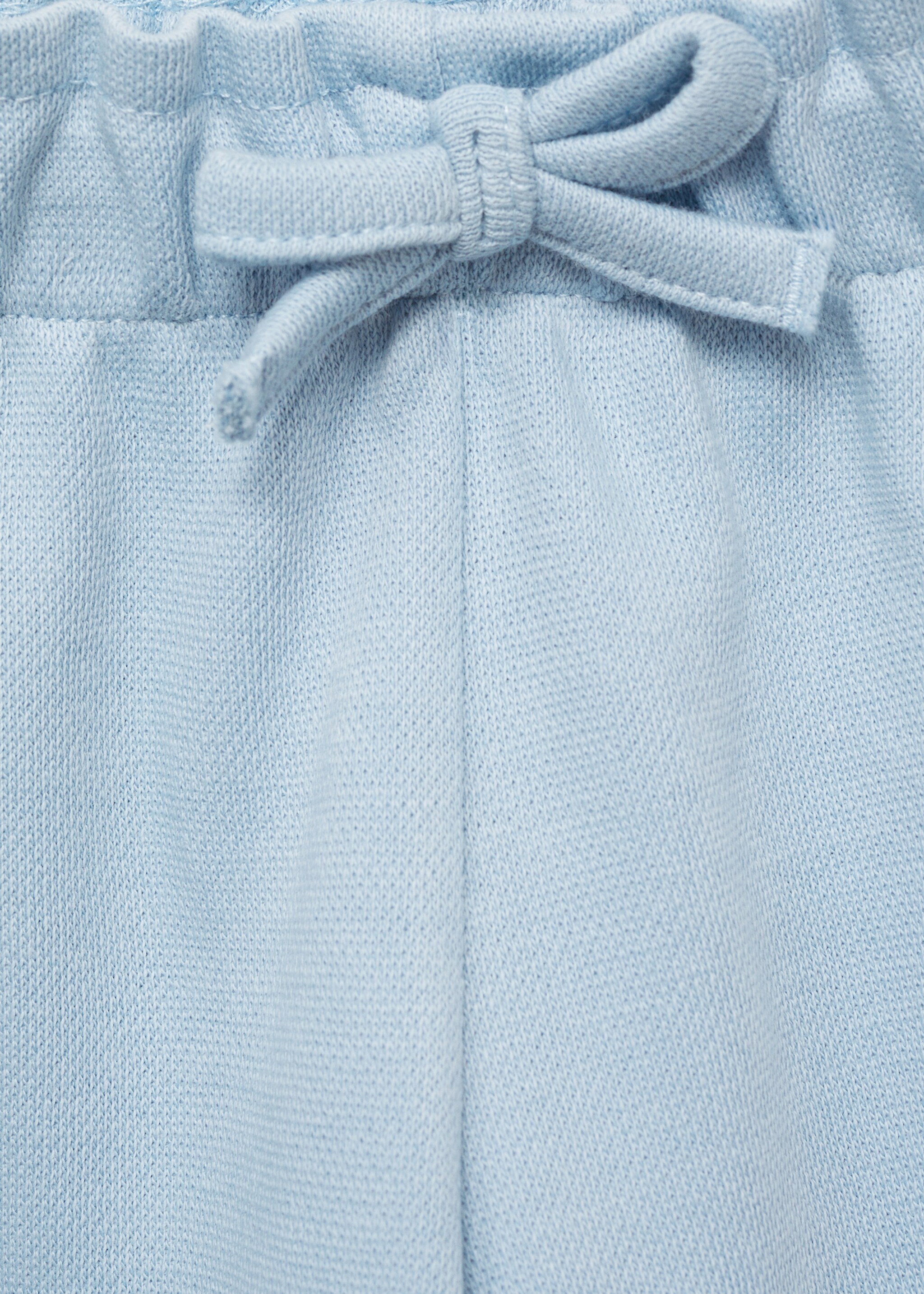 Cotton pants with adjustable drawstring - Details of the article 8, Sky Blue. Ref: 87093649-00.