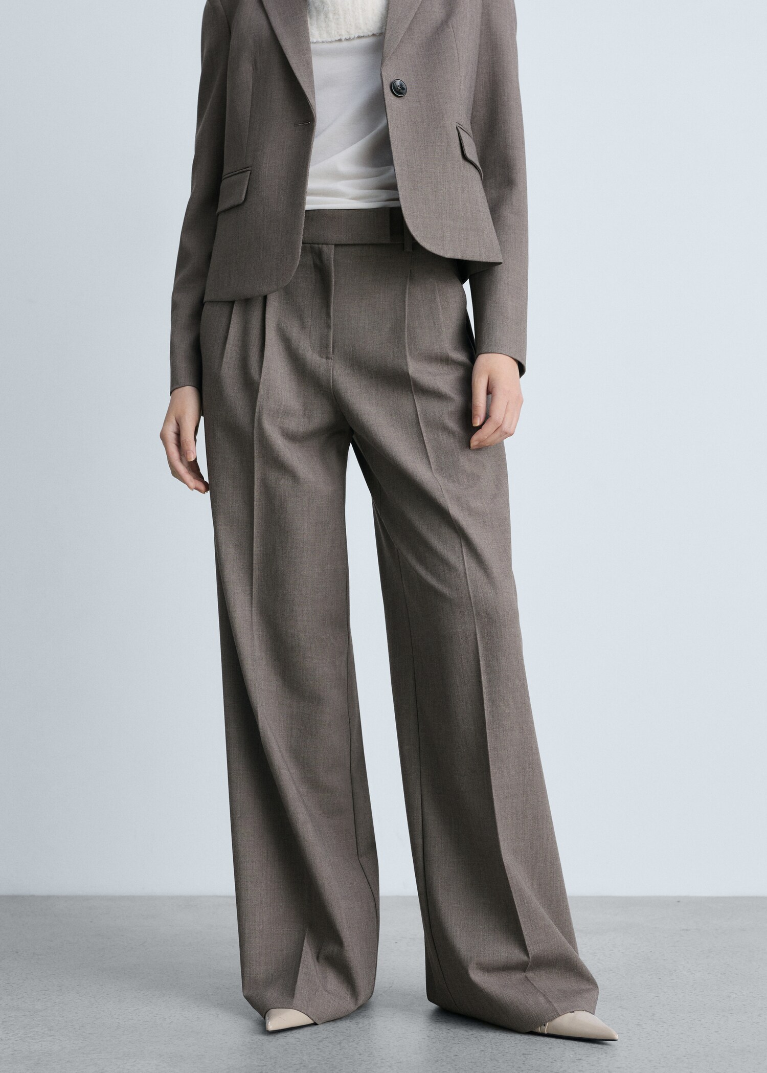 Wide leg suit trousers - Medium plane