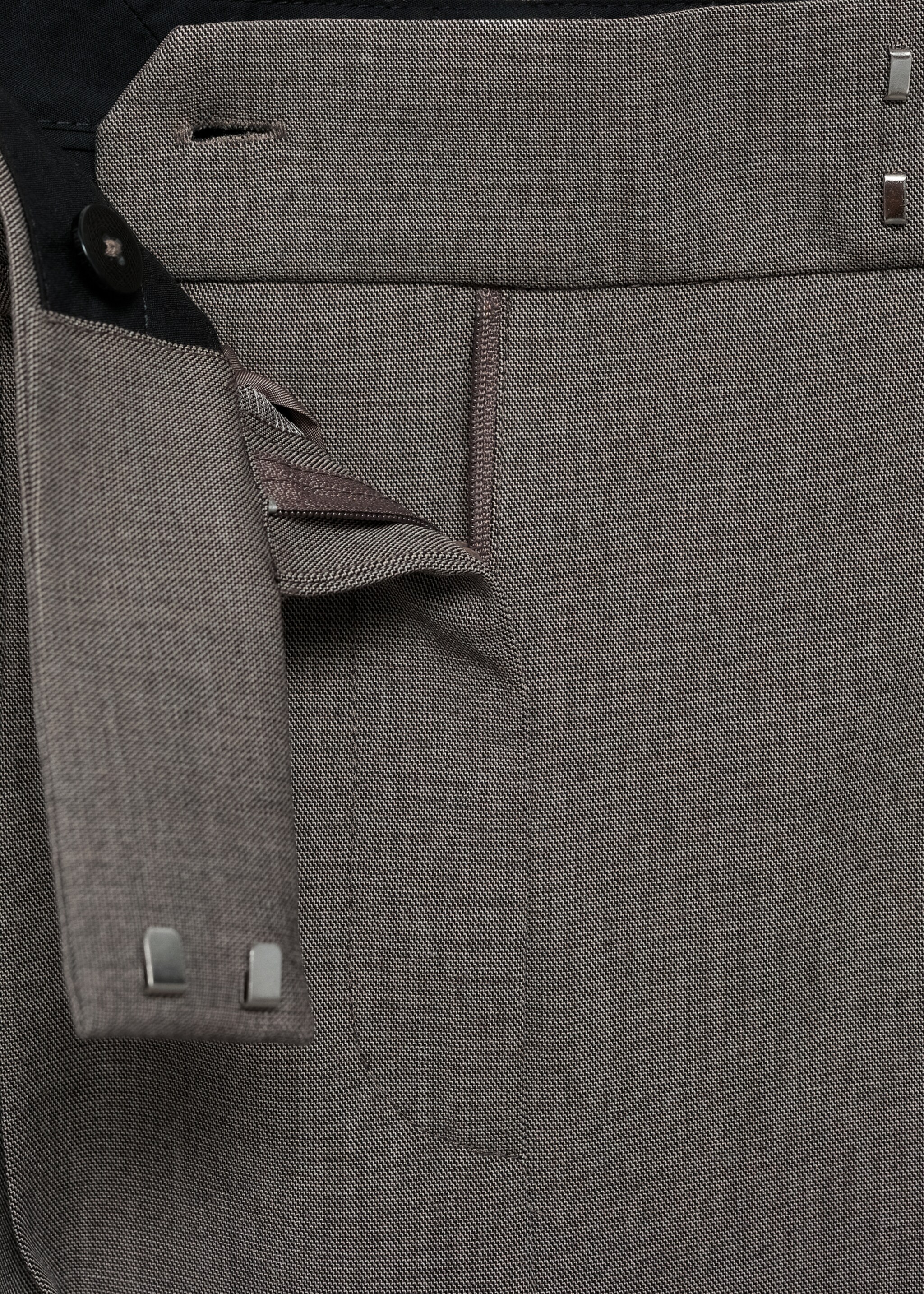 Wide leg suit trousers - Details of the article 8, Brown. Ref: 87093651-00.