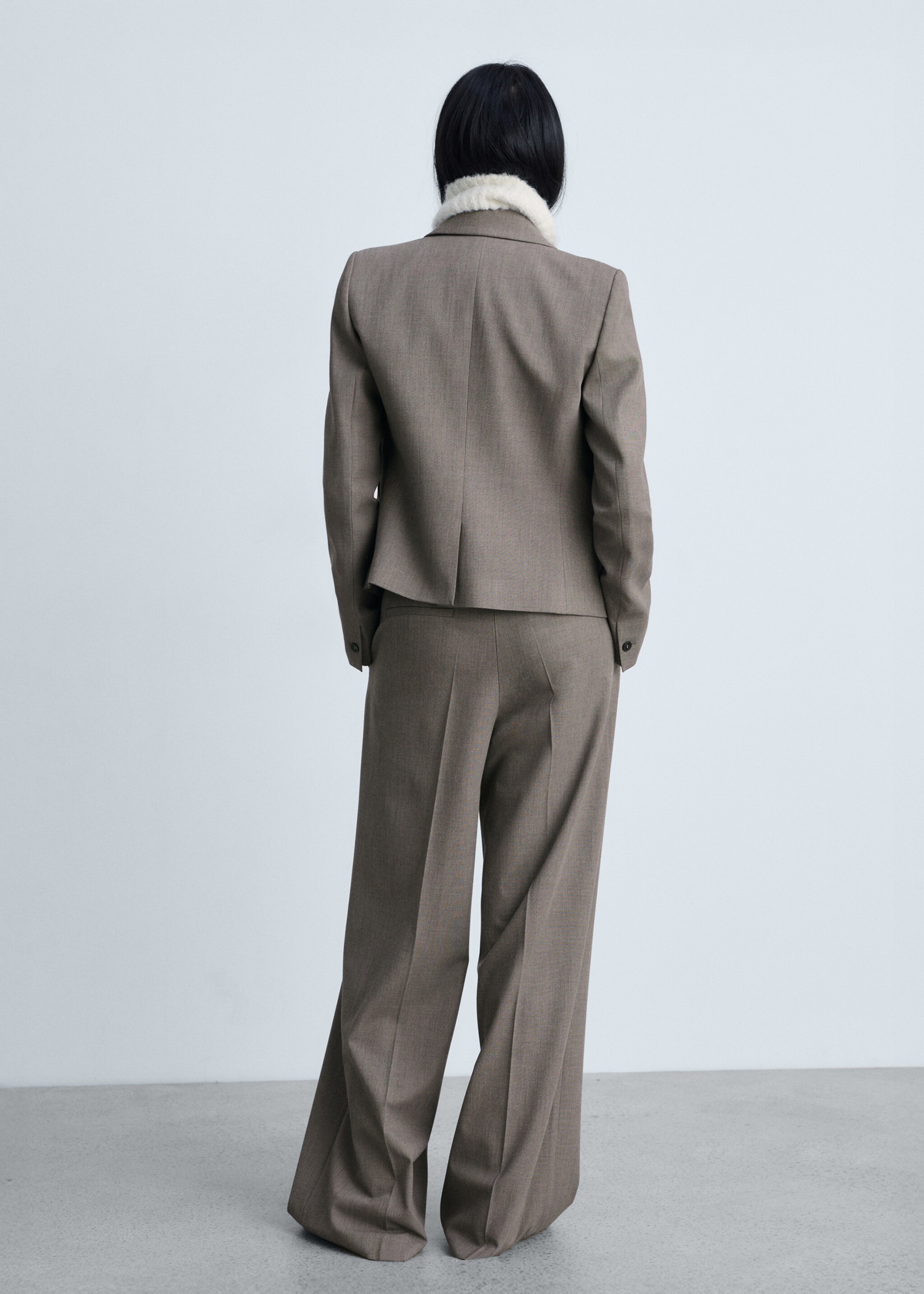 Wide leg suit trousers - Reverse of the article, Brown. Ref: 87093651-00.