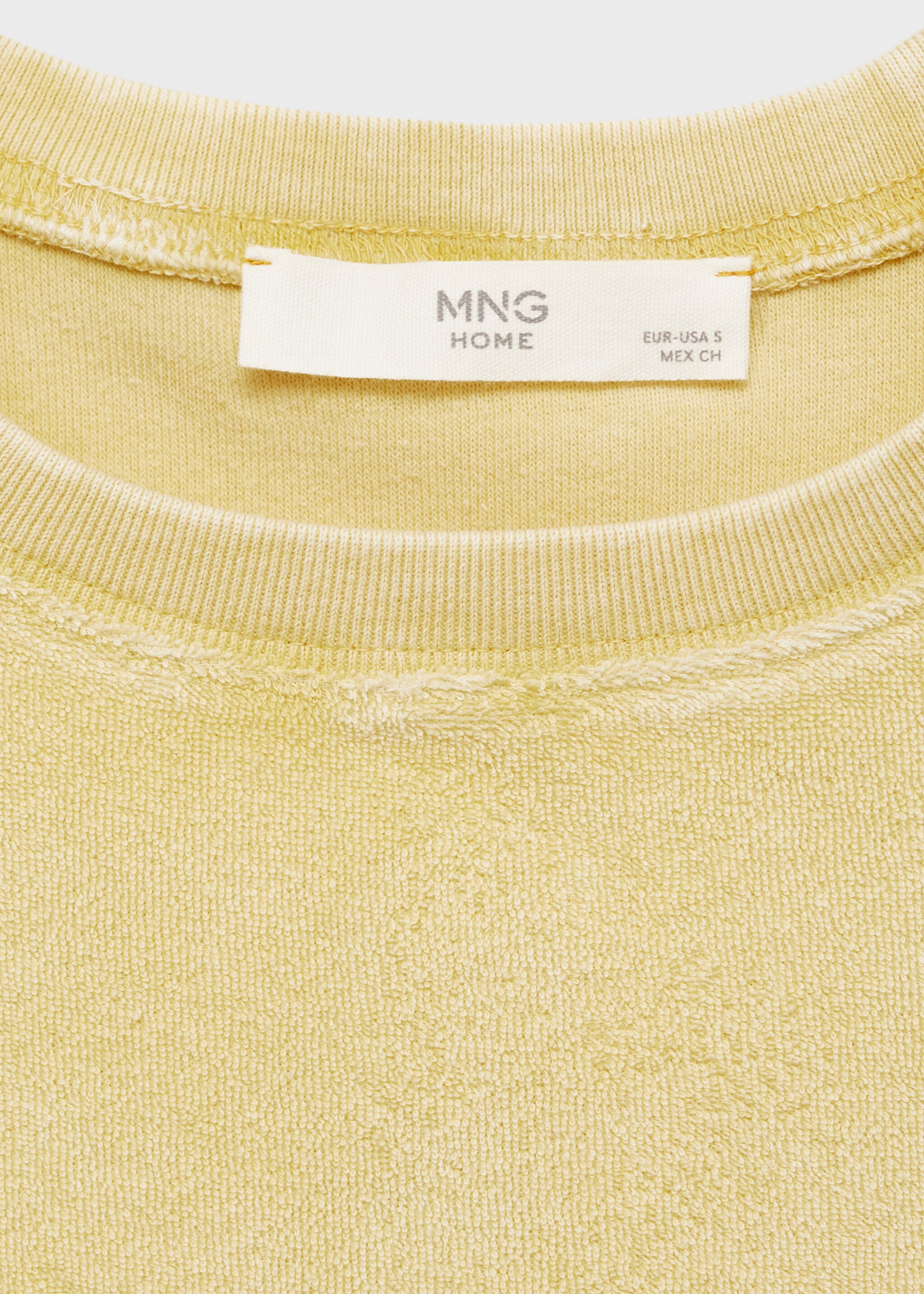 Camisón algodón rizo overdyed - Detalle del artículo 8, Mostaza. Ref: 87093652-00.