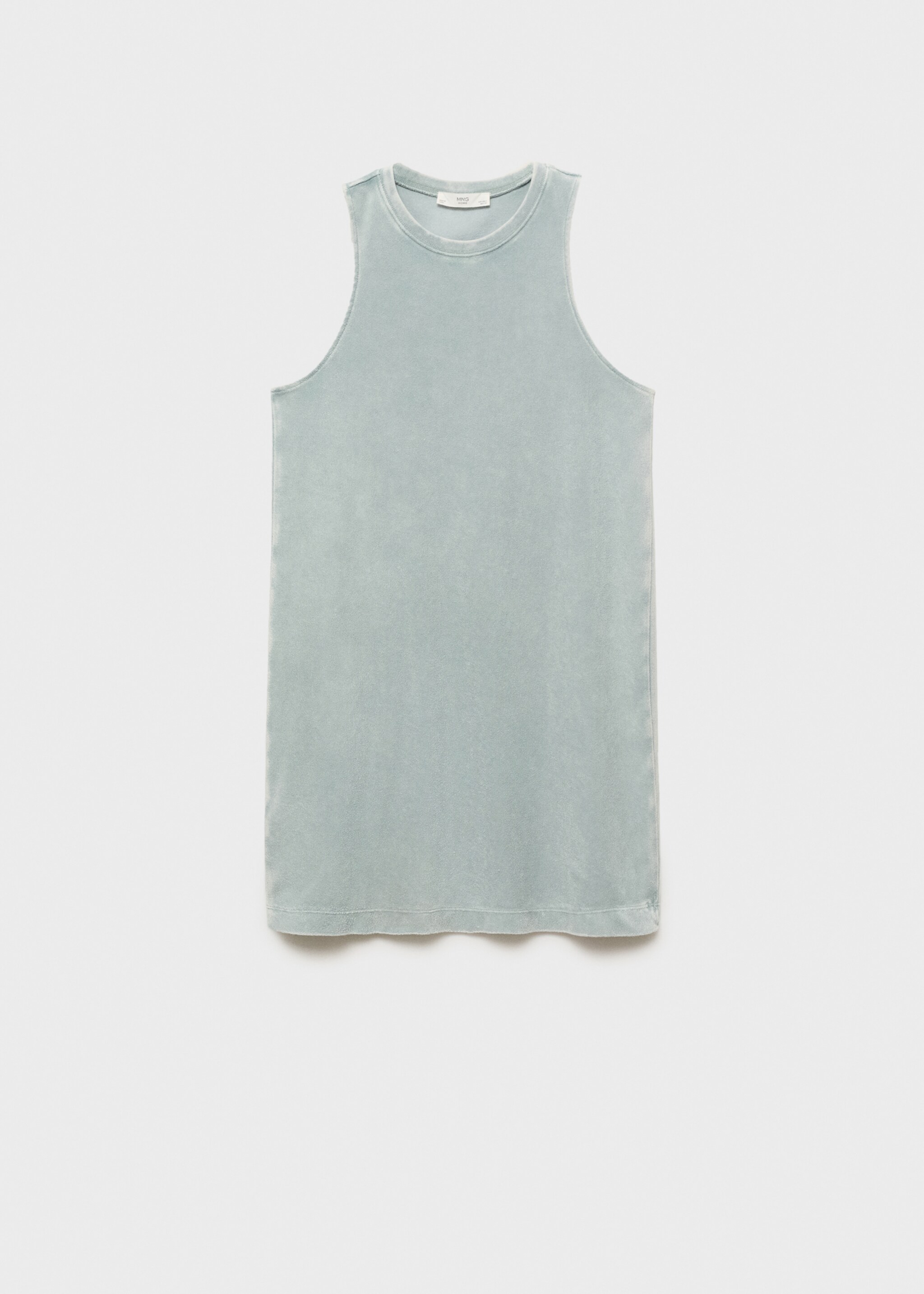 Chemise de nuit en coton bouclette overdyed - Article sans modèle, Vert menthe. Ref: 87093652-00.