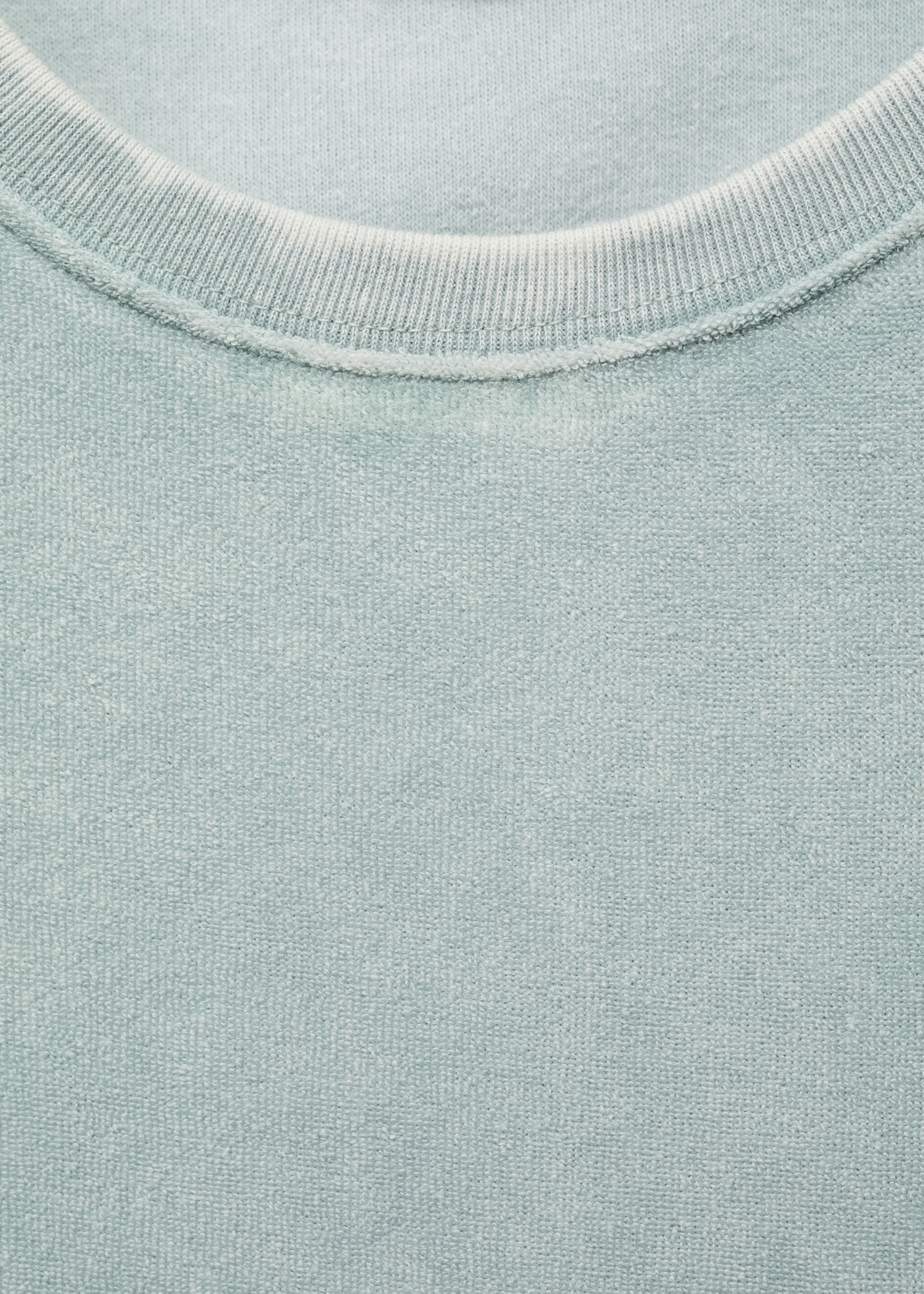 Chemise de nuit en coton bouclette overdyed - Détail de l'article 8, Vert menthe. Ref: 87093652-00.