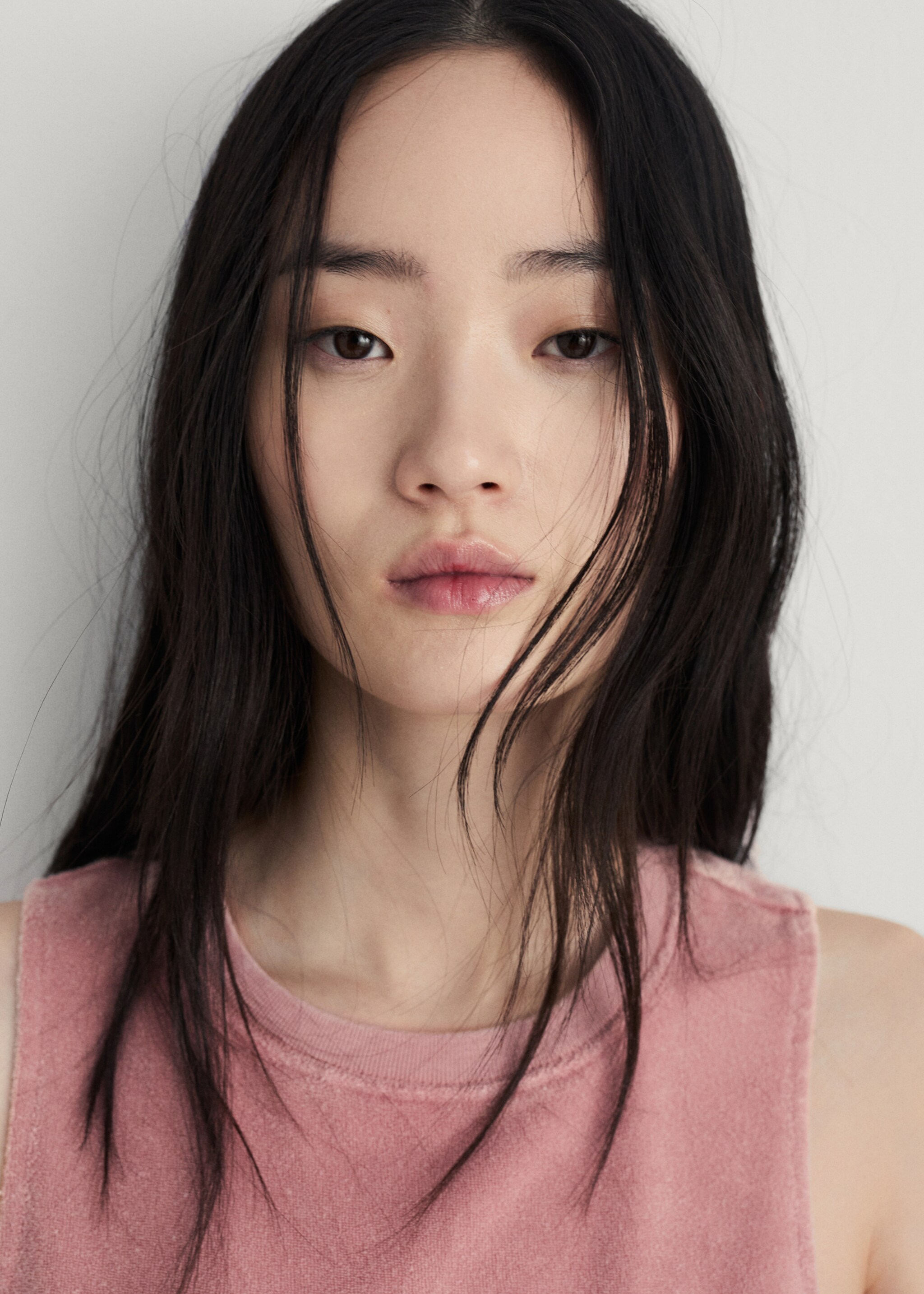 Chemise de nuit en coton bouclette overdyed - Détail de l'article 1, Rose. Ref: 87093652-00.