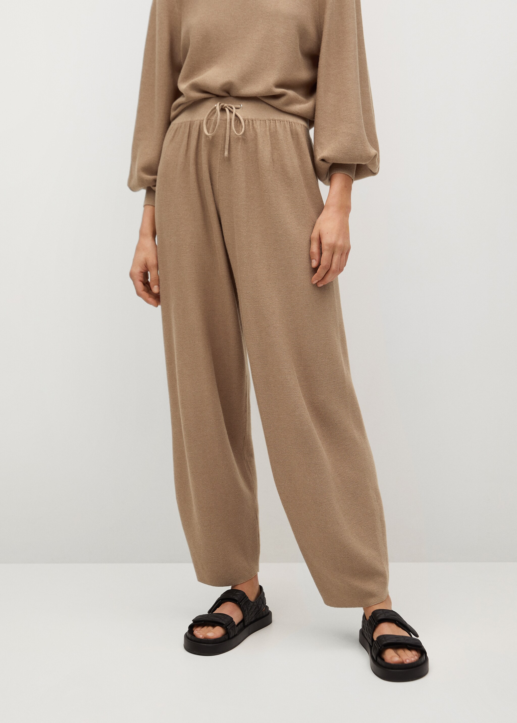 Elastic waist cotton pants - Medium plane