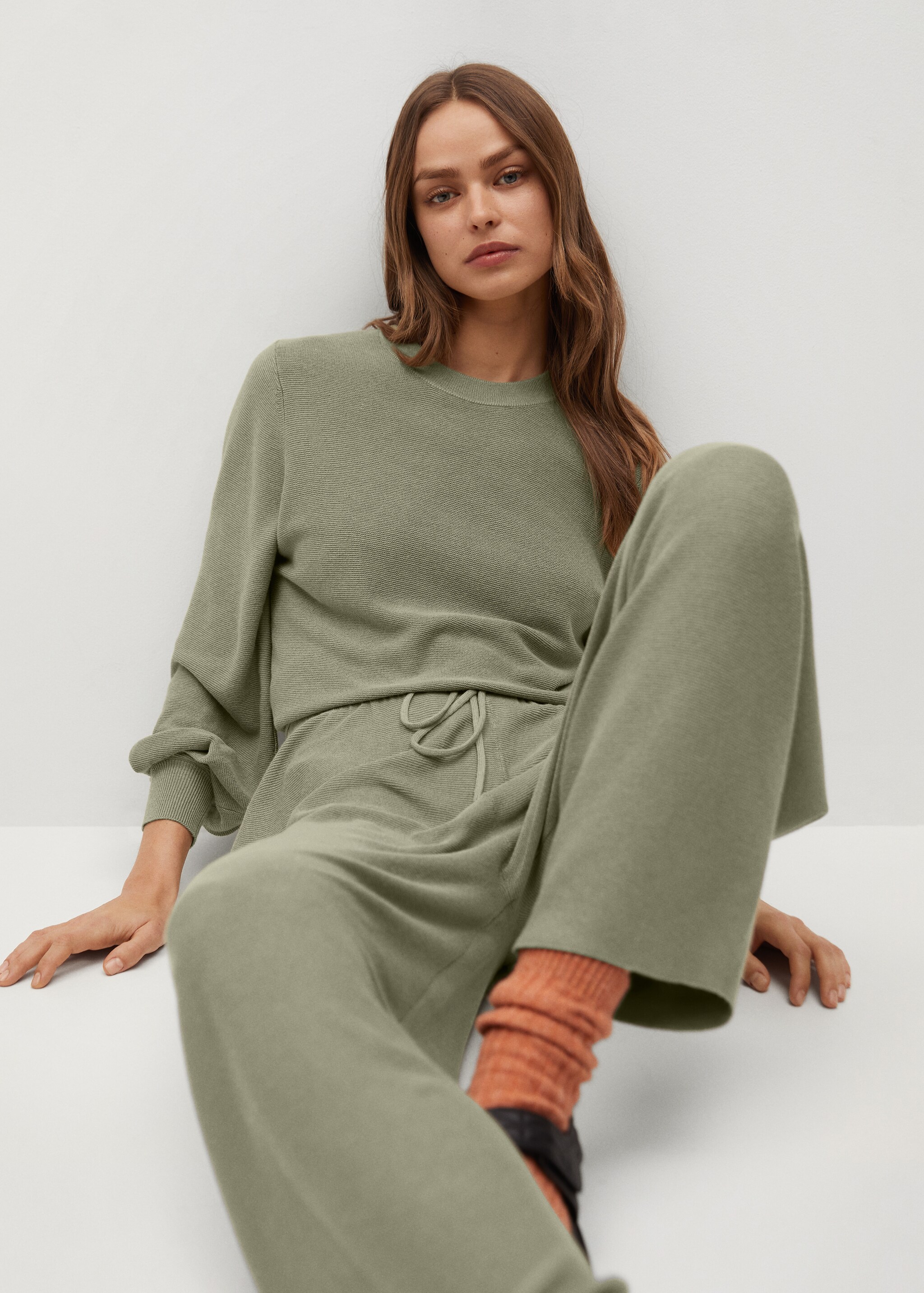 Elastic waist cotton pants - Details of the article 2