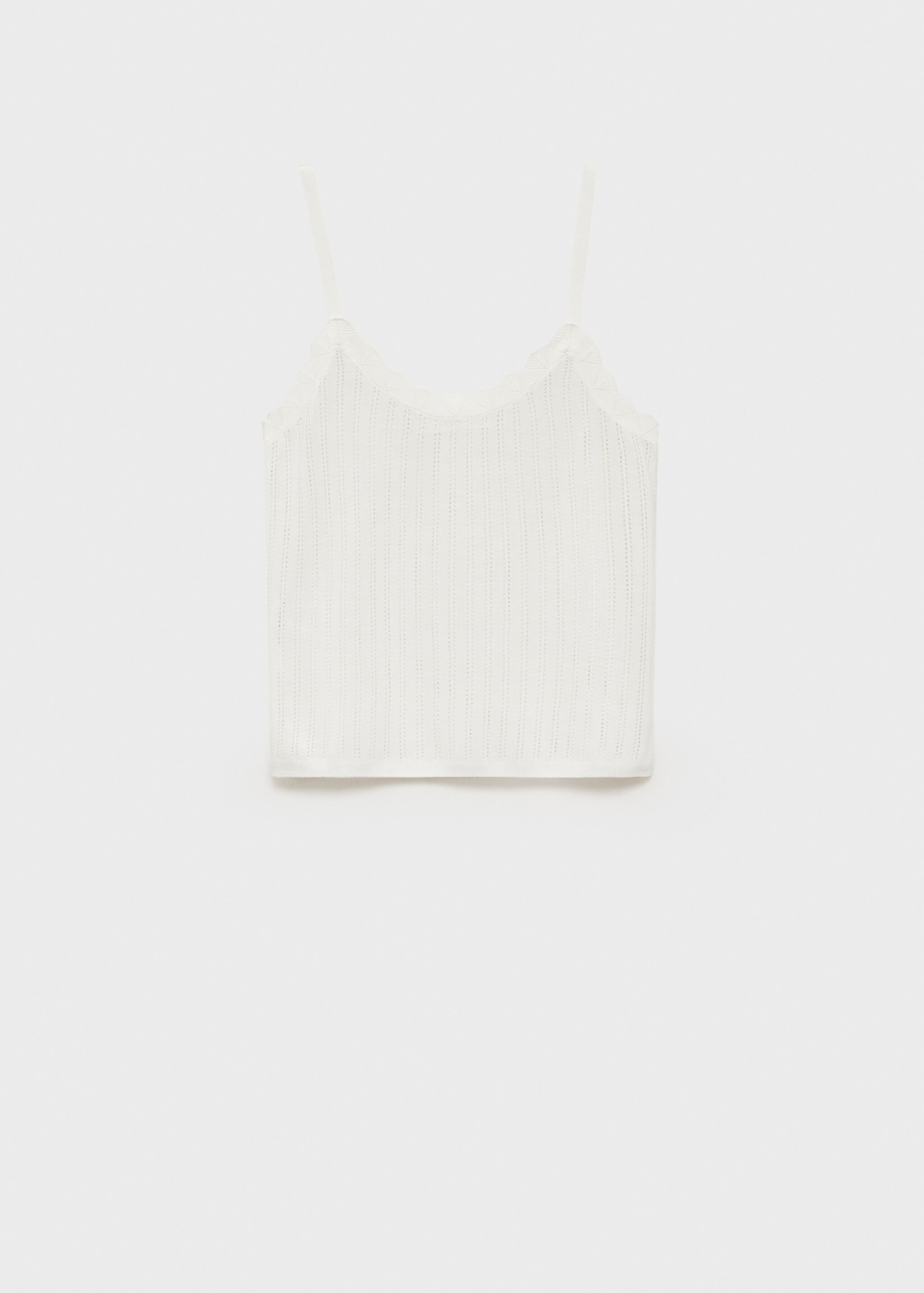 Pyjama top with pointelle detail - Article without model, White. Ref: 87094065-00.