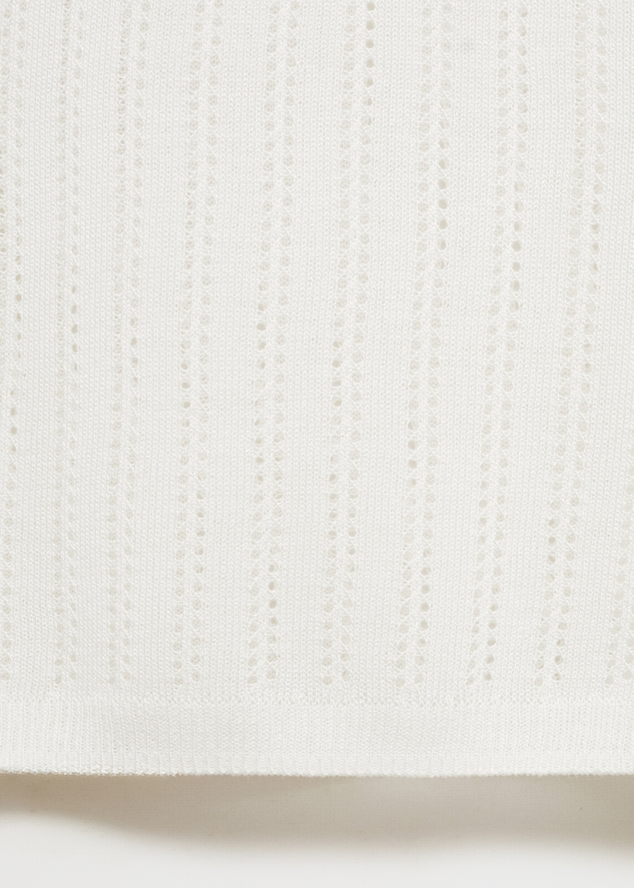 Pyjama top with pointelle detail - Details of the article 0, White. Ref: 87094065-00.