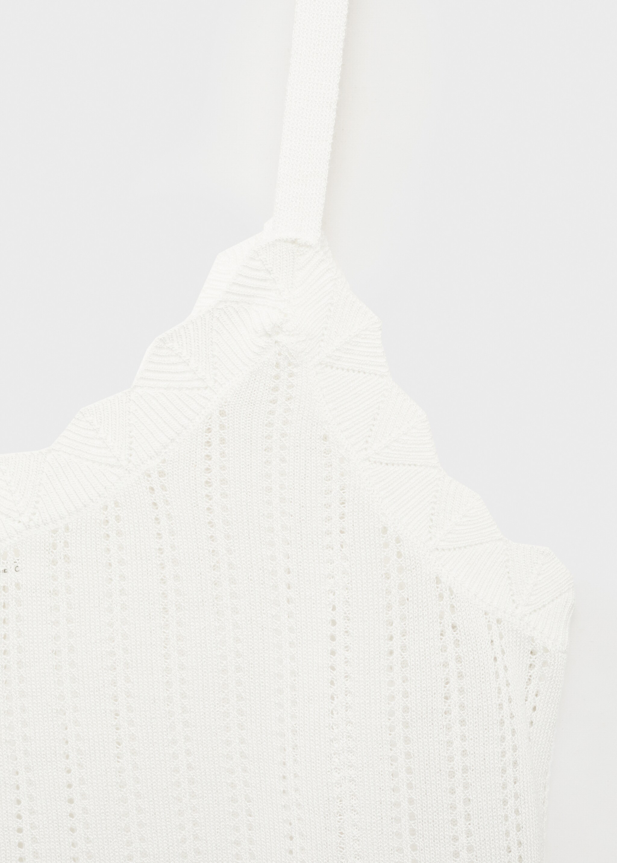 Pyjama top with pointelle detail - Details of the article 8, White. Ref: 87094065-00.
