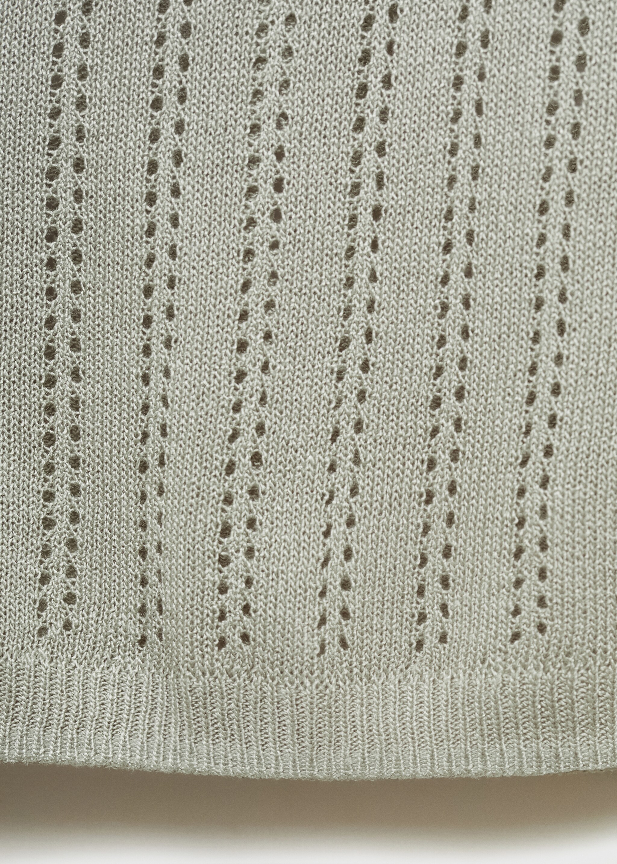 Pyjama top with pointelle detail - Details of the article 0, Aqua Green. Ref: 87094065-00.