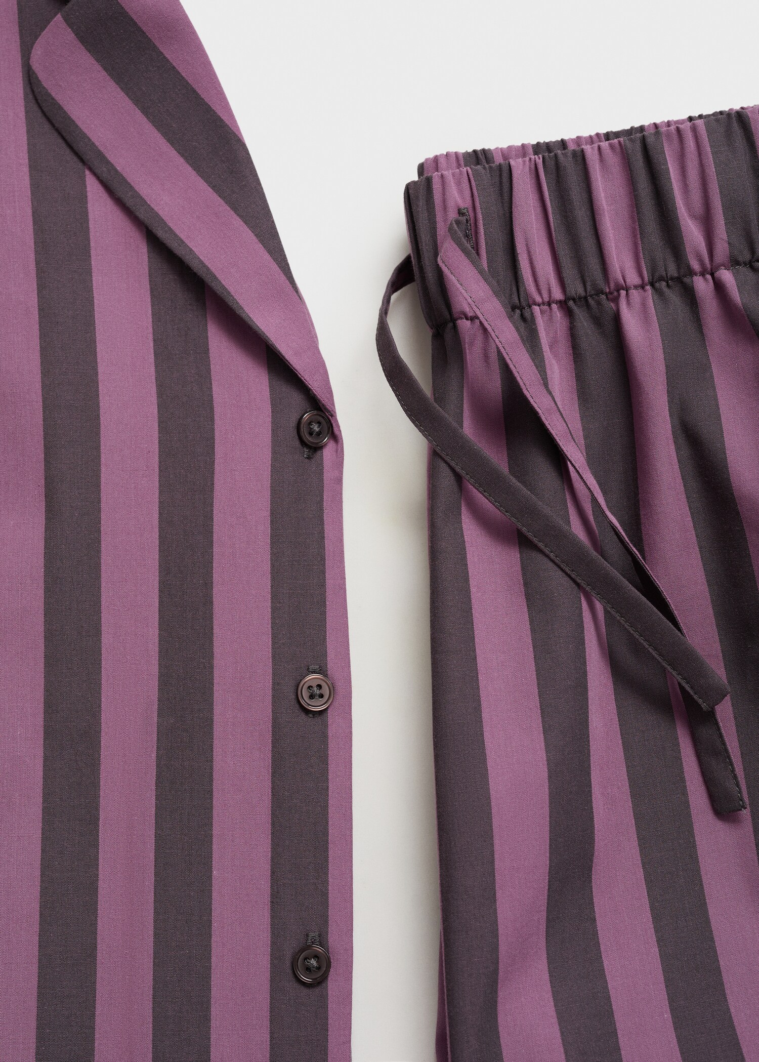 Two-tone woven striped long shirt - Details of the article 0