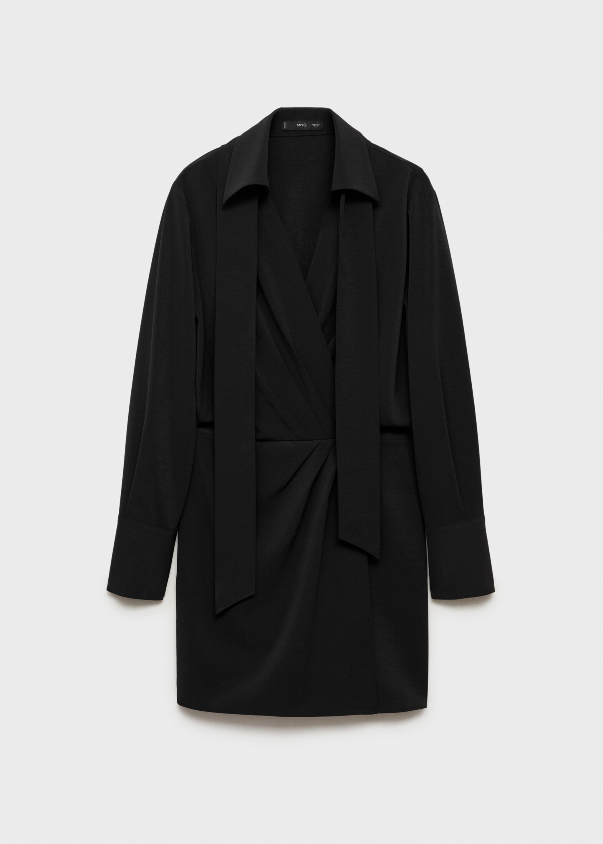 Wrap dress with shirt collar - Article without model, Black. Ref: 87094069-00.