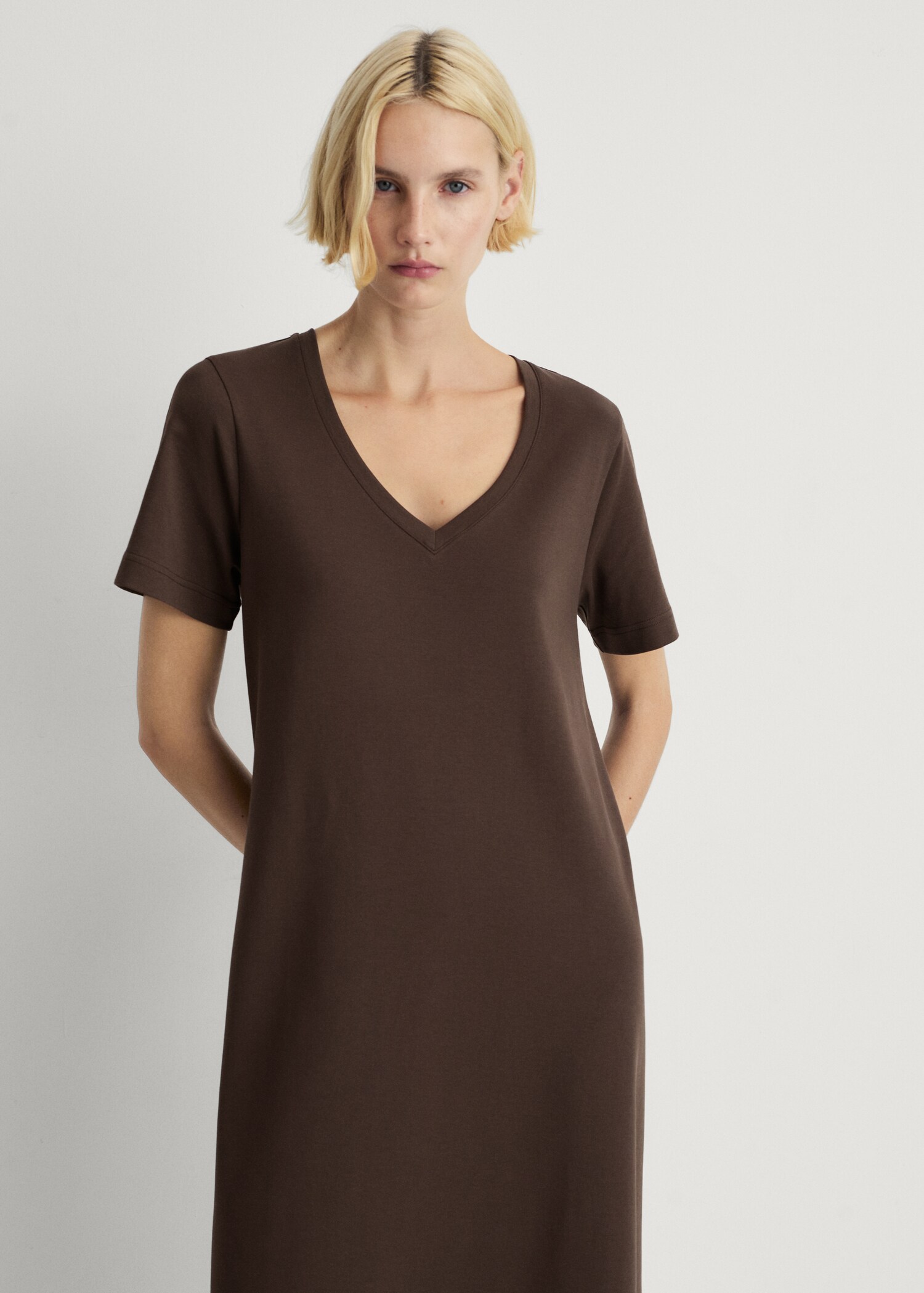 Plain cotton nightgown - Medium plane