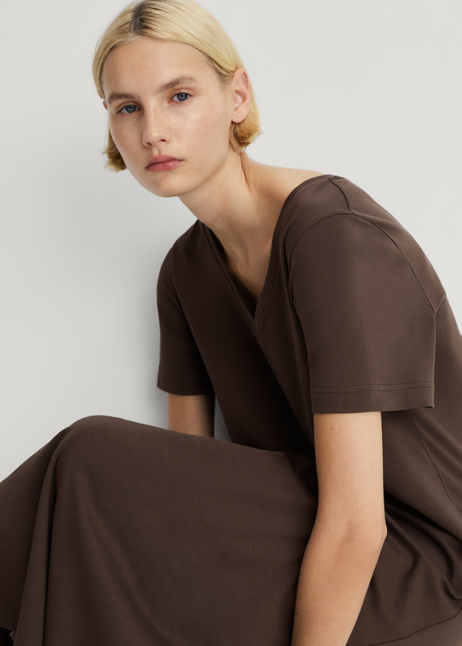 Plain cotton nightgown - Details of the article 2