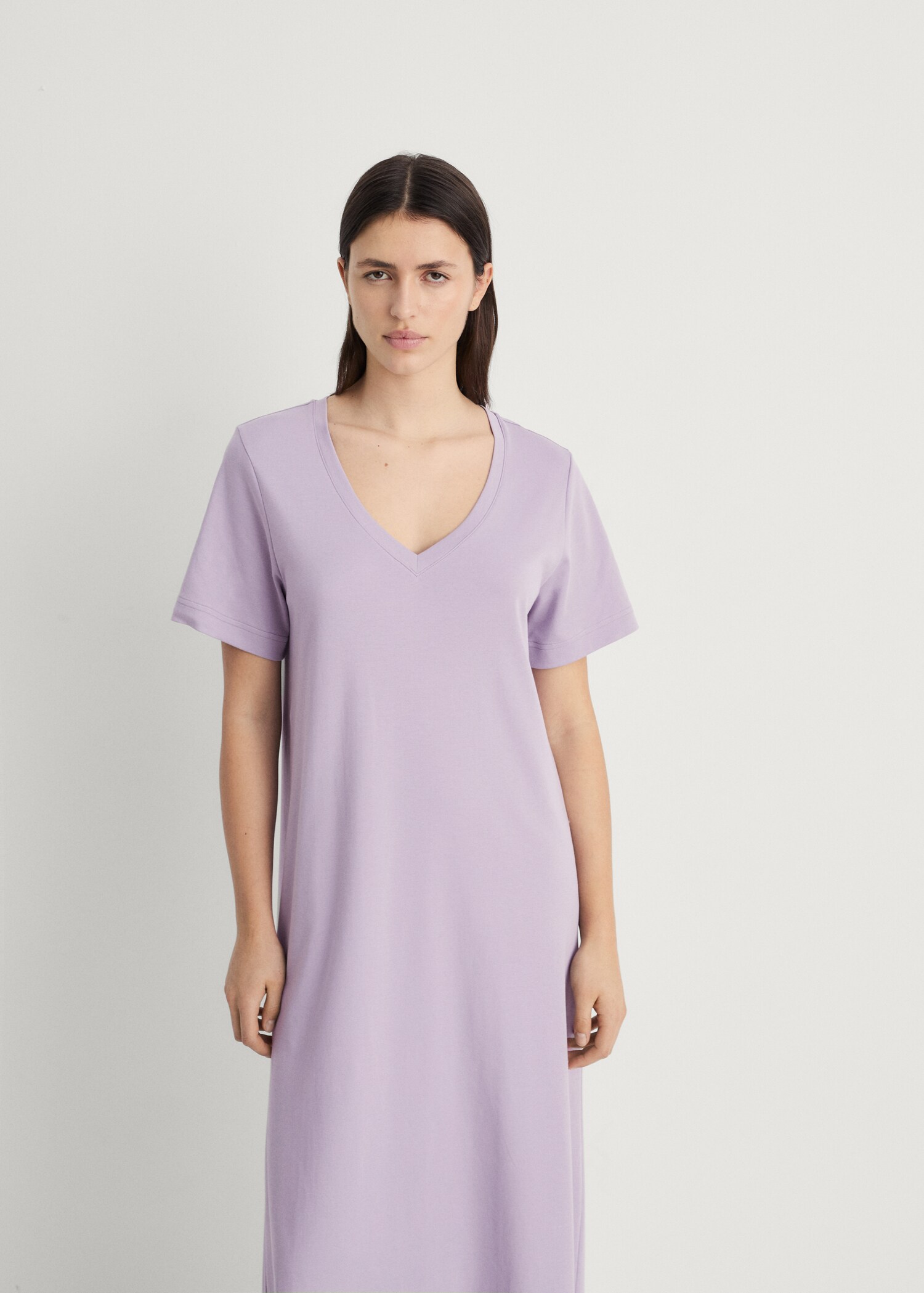 Plain cotton nightgown - Medium plane