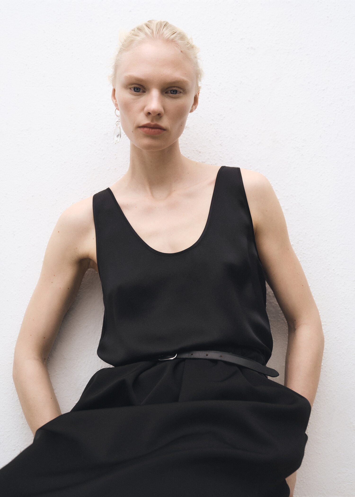 Silk top with straps - Medium plane