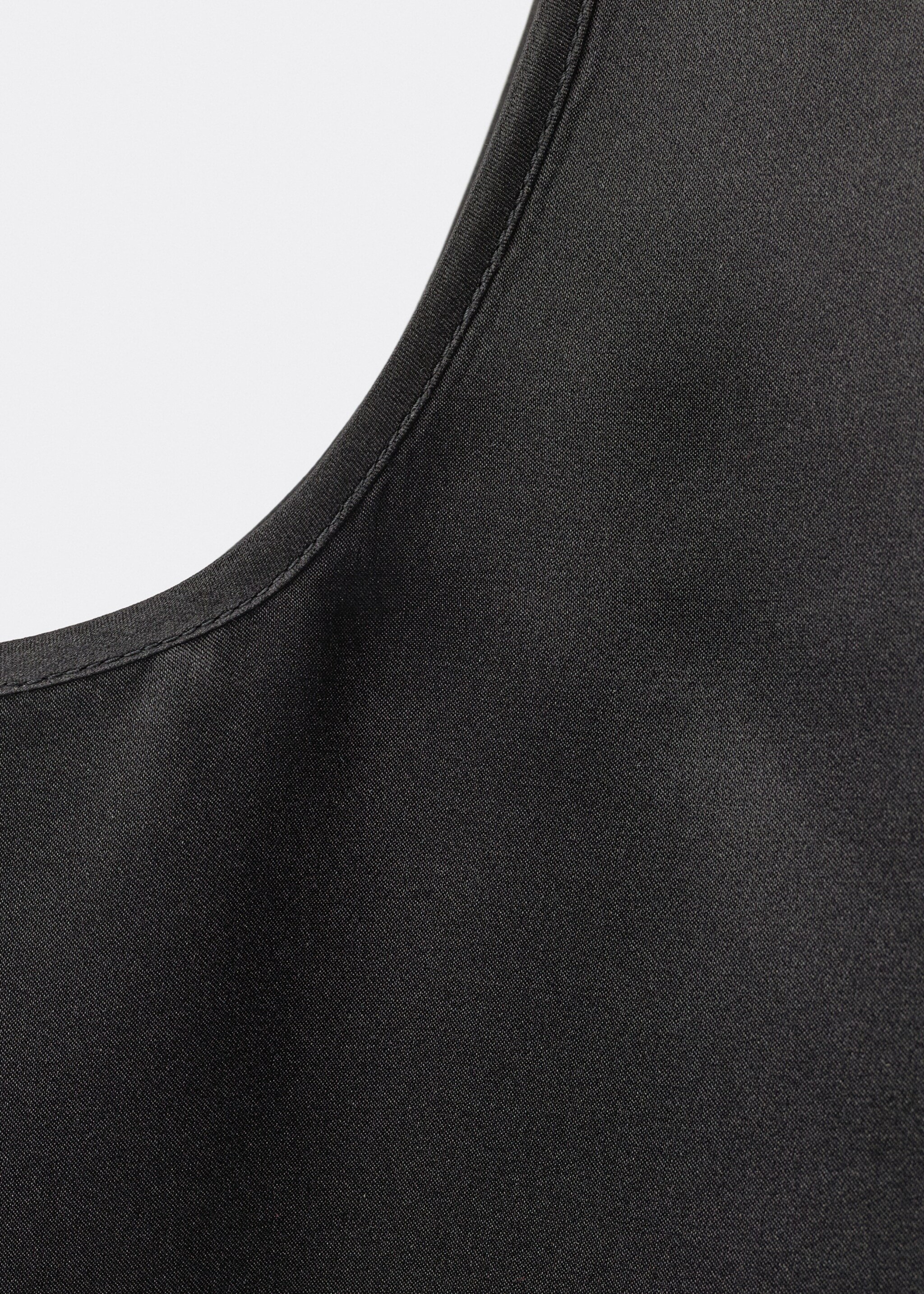 Silk top with straps - Details of the article 8, Black. Ref: 87094080-00.