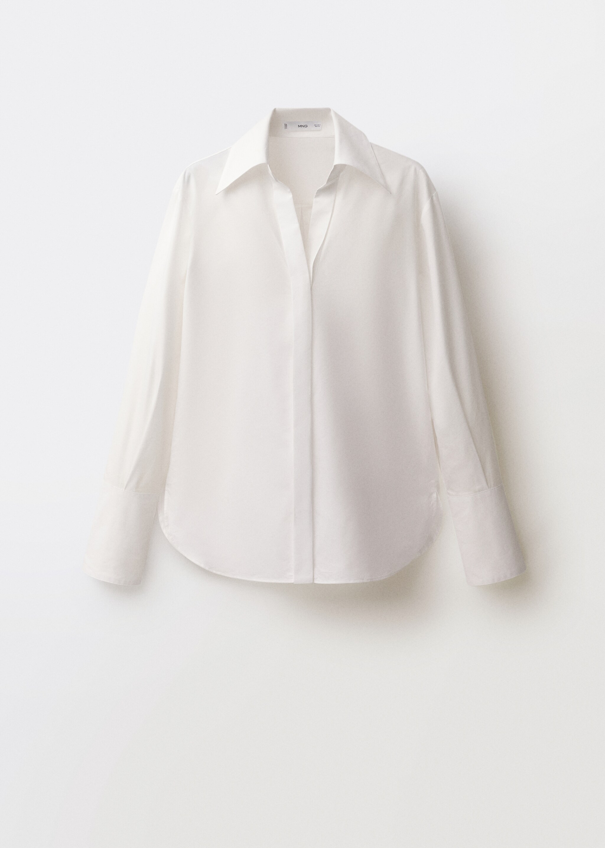 Regular cotton lyocell-blend shirt - Article without model, Off White. Ref: 87094081-00.