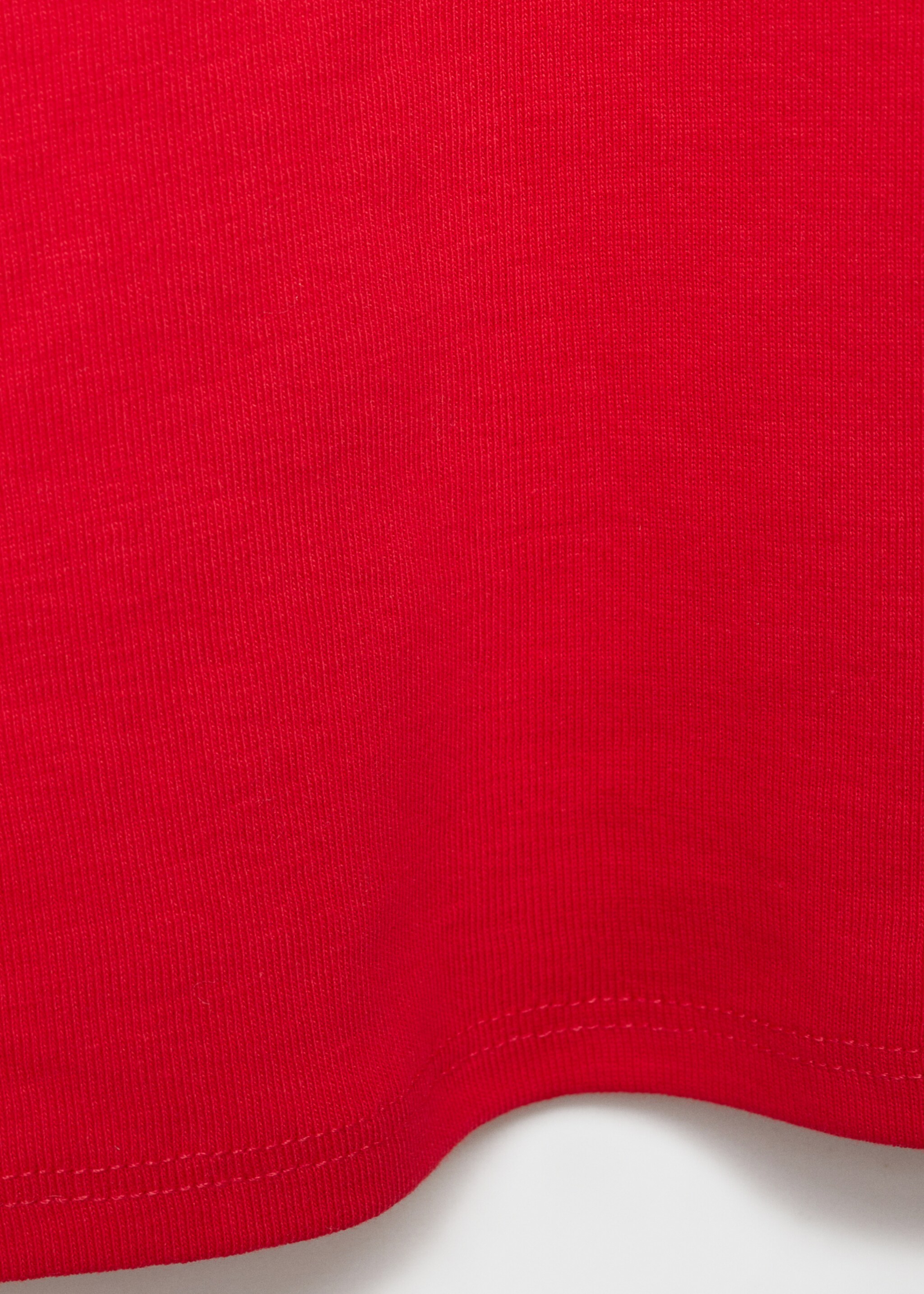 Fitted cotton t-shirt - Details of the article 0, Red. Ref: 87094088-00.