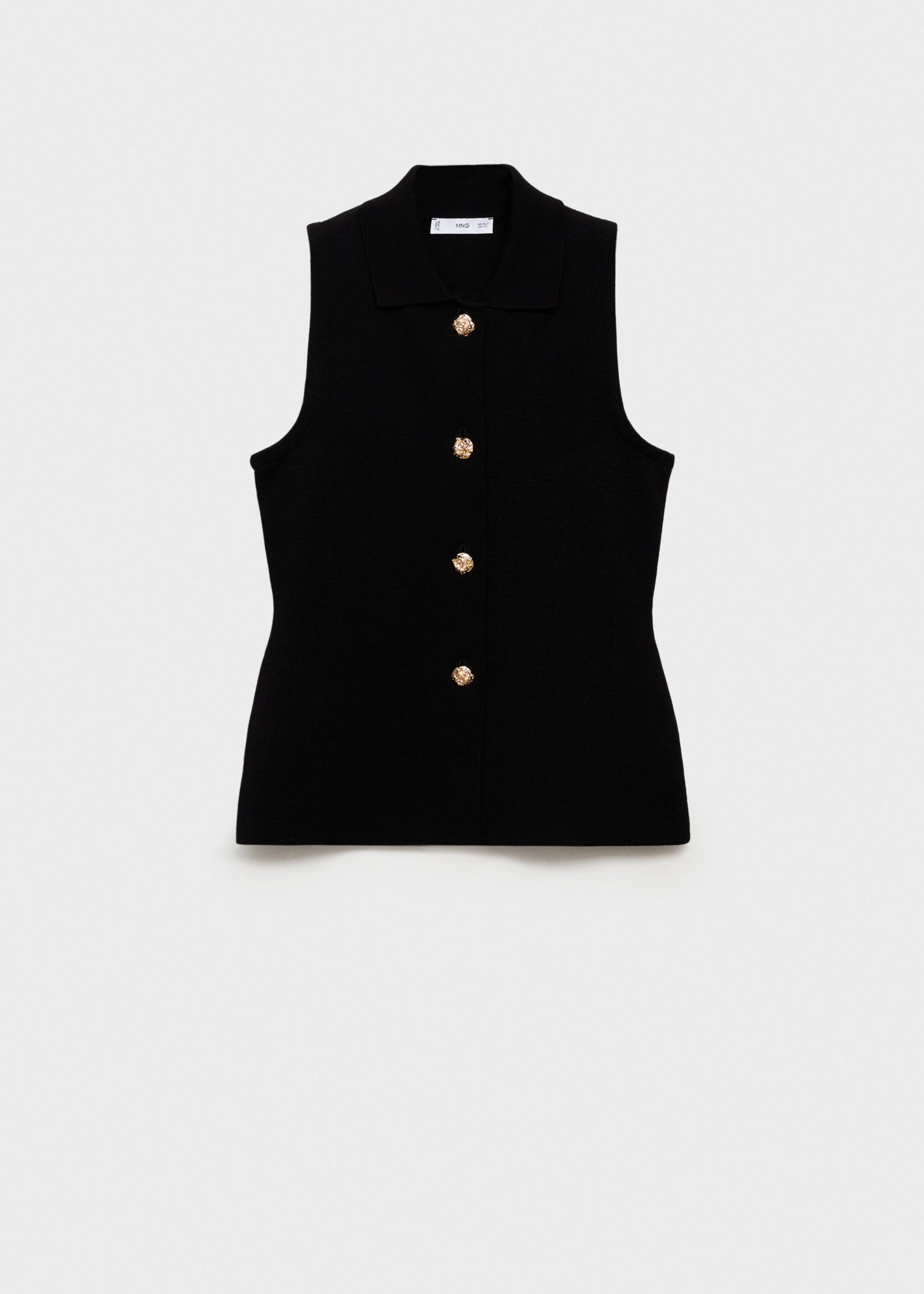 Vestă din tricot cu nasturi tip bijuterie - Articol fără model, Negru. Ref: 87094089-00.