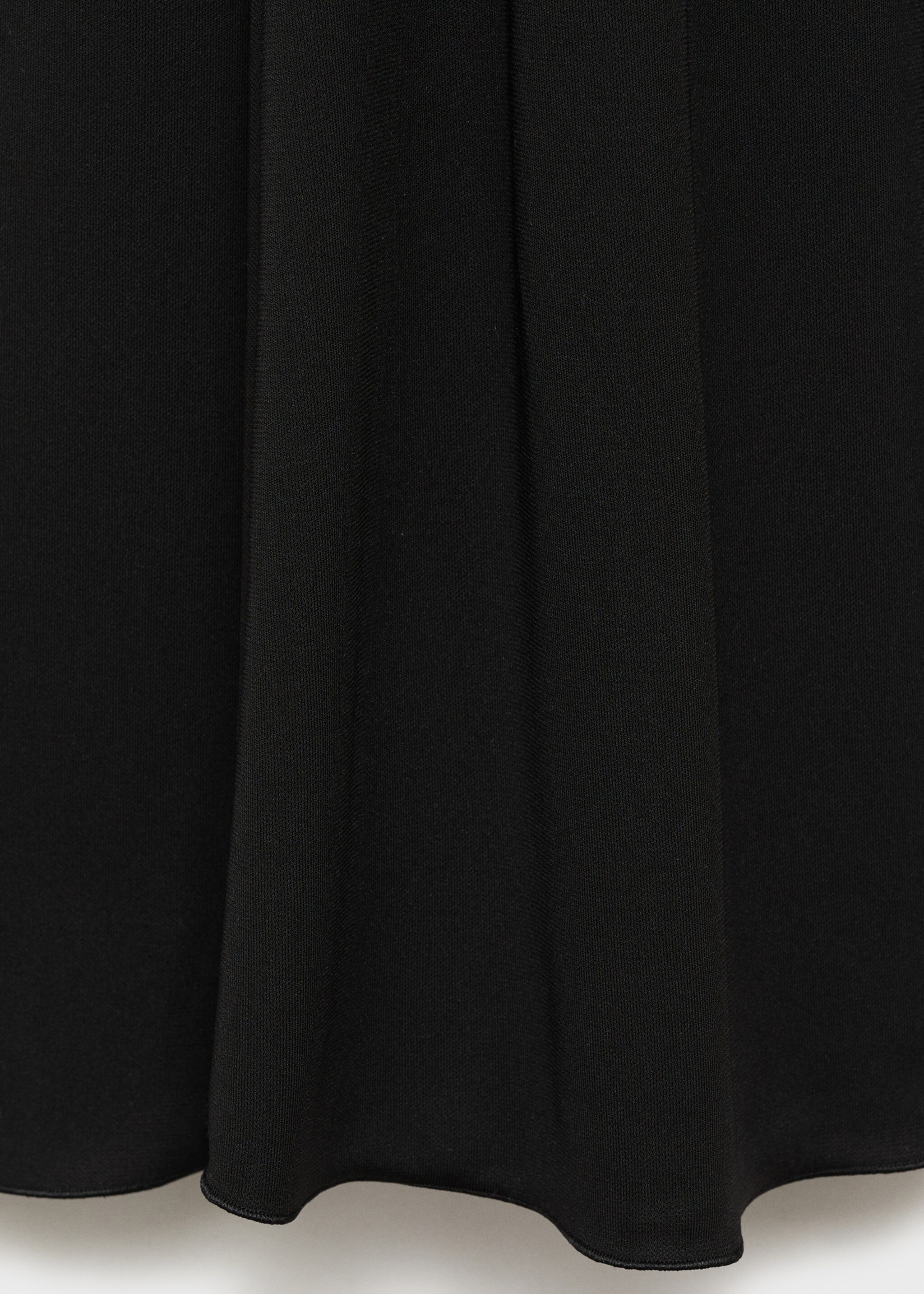 Long flared knitted dress - Details of the article 8, Black. Ref: 87094092-00.