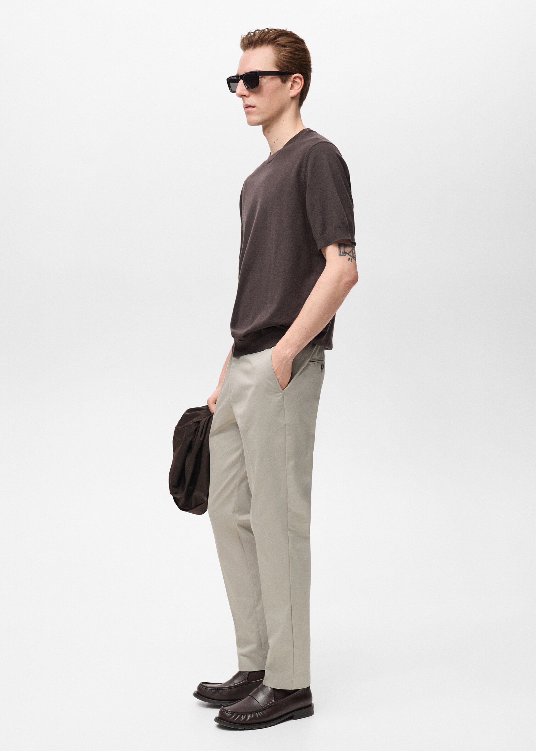 Pantalon Dublino chino slim-fit - Détail de l'article 2, Gris glacé. Ref: 87094387-00.
