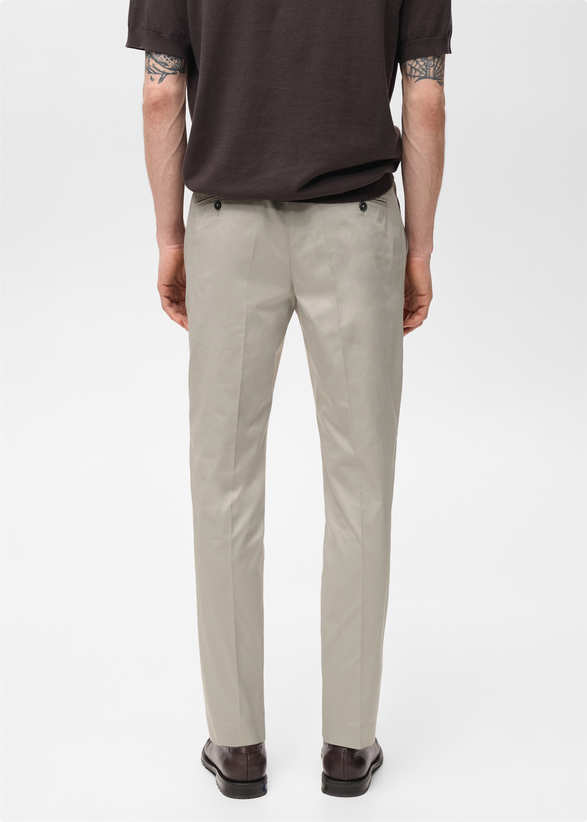 Pantalon Dublino chino slim-fit - Verso de l’article, Gris glacé. Ref: 87094387-00.
