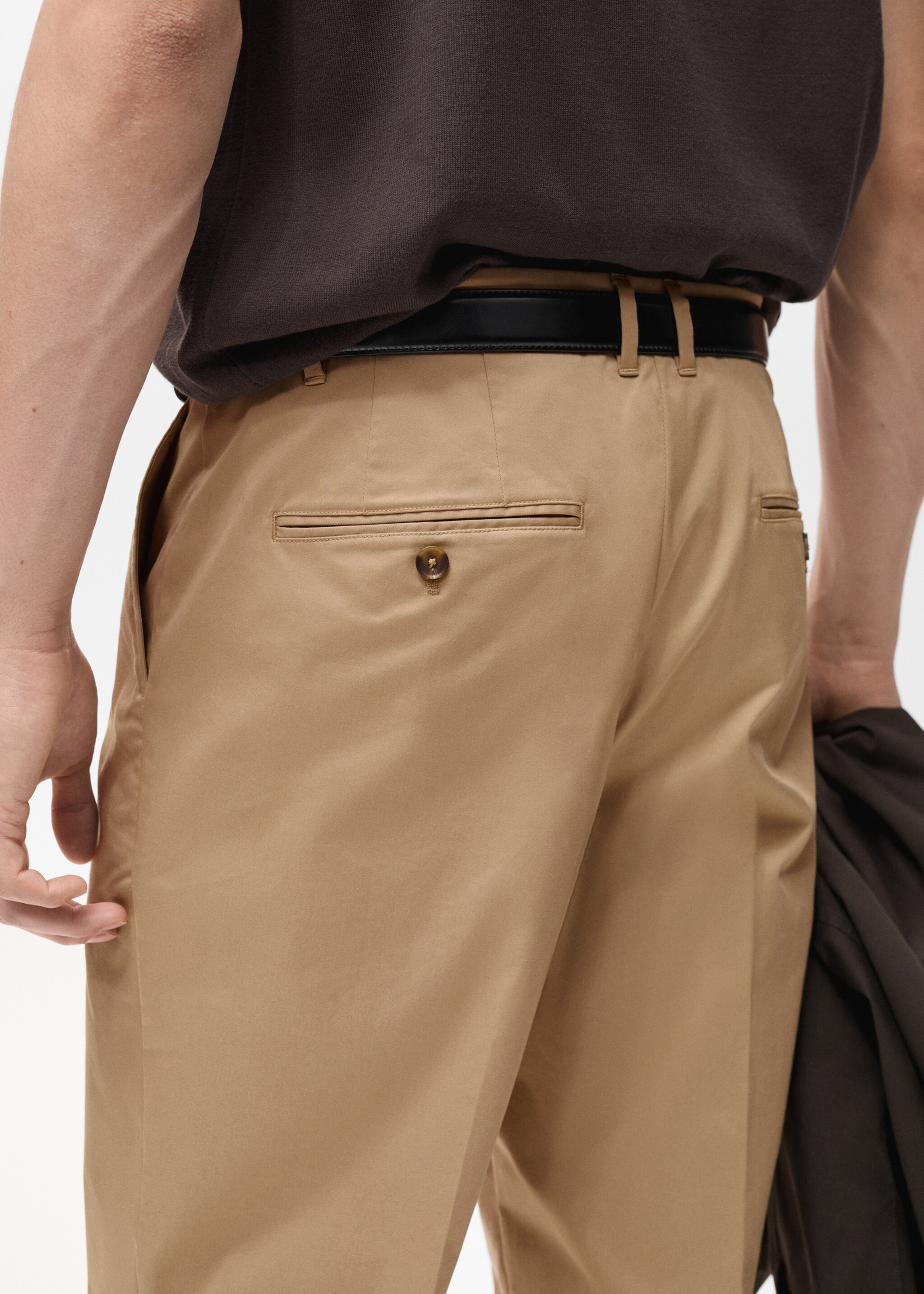 Pantalon Dublino chino slim-fit - Détail de l'article 6, Marron moyen. Ref: 87094387-00.