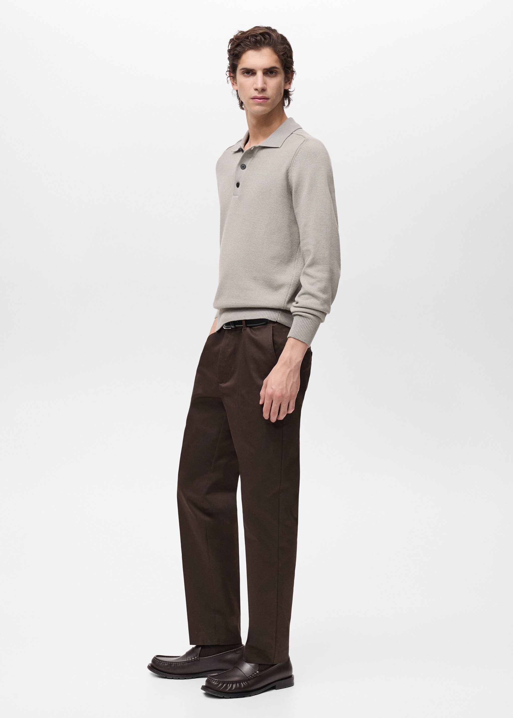 Pantalon Dublino chino slim-fit - Détail de l'article 2, Chocolat. Ref: 87094387-00.