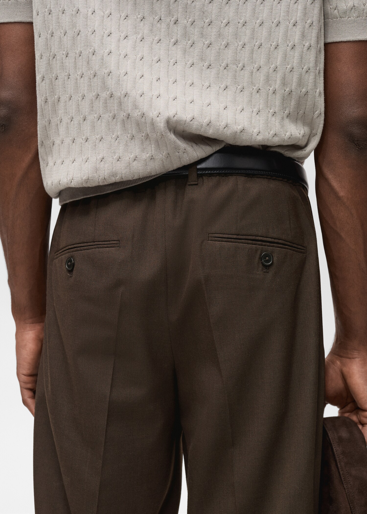 Slim-Fit-Bundfaltenhose aus Cool Wool - Detail des Artikels 6