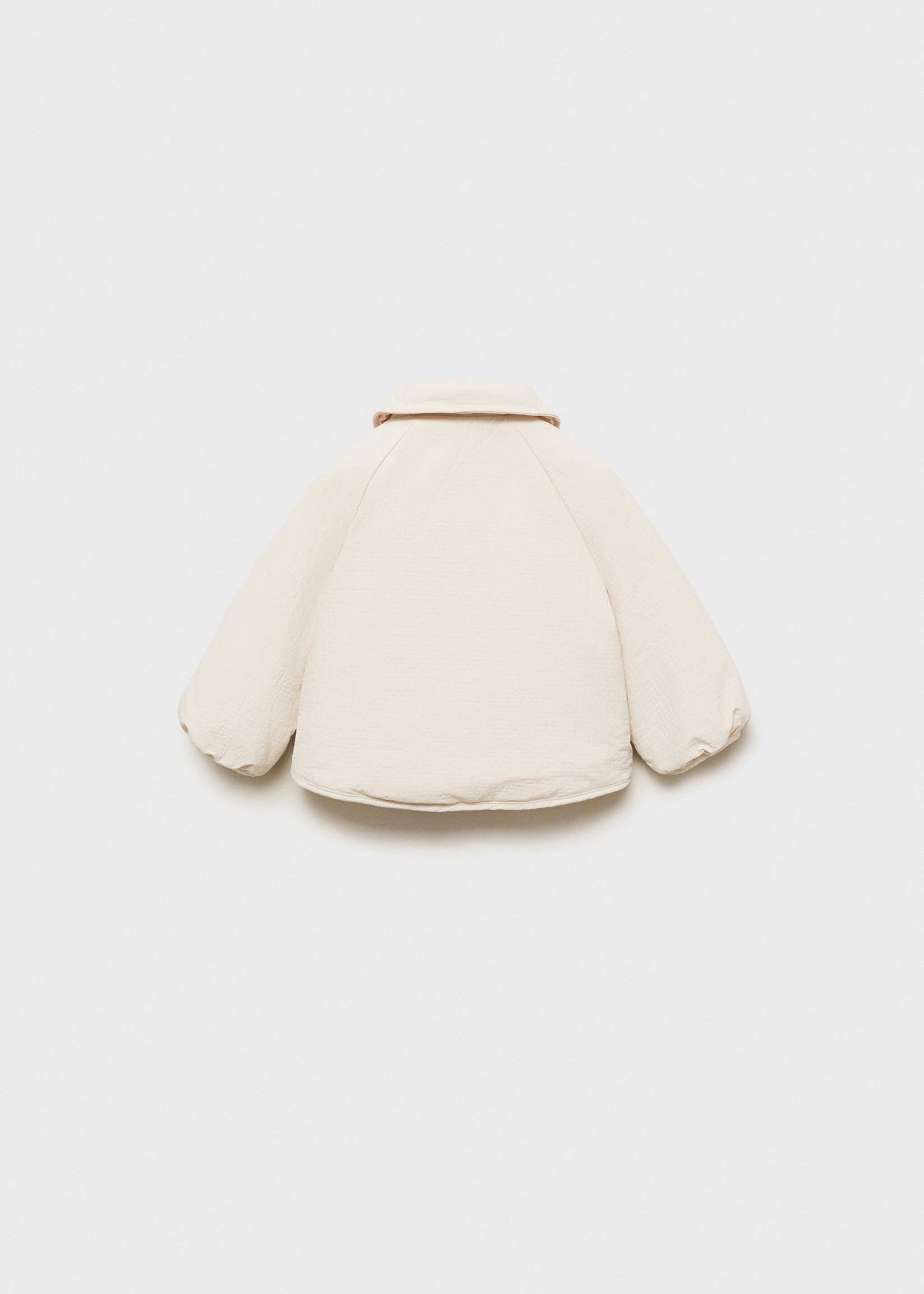 Gesteppter Mantel mit Babykragen - Rückseite des Artikels, Cremeweiß. Ref: 87094397-00.