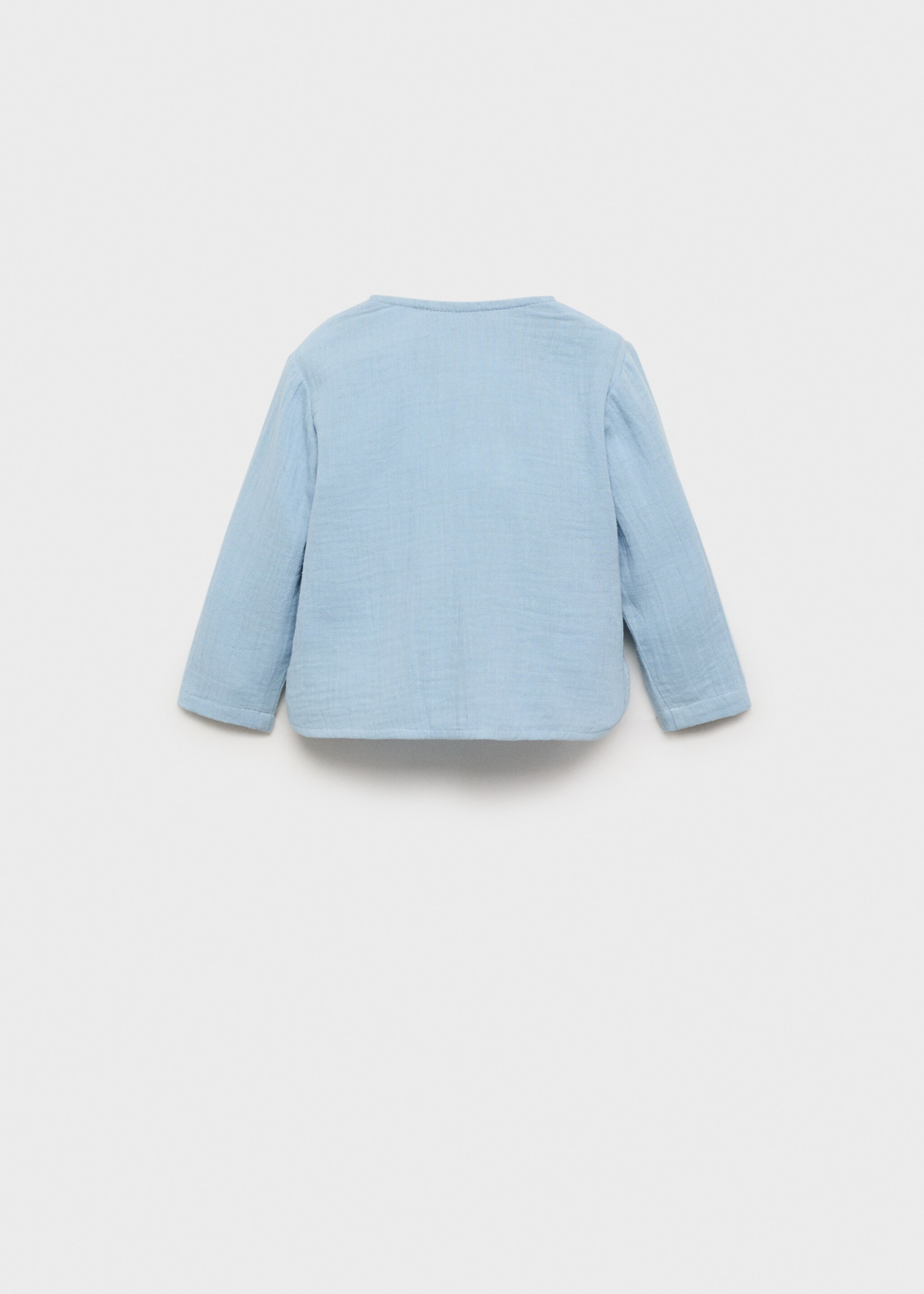 Camisa algodón bambula - Reverso del artículo, Azul celeste. Ref: 87094401-00.