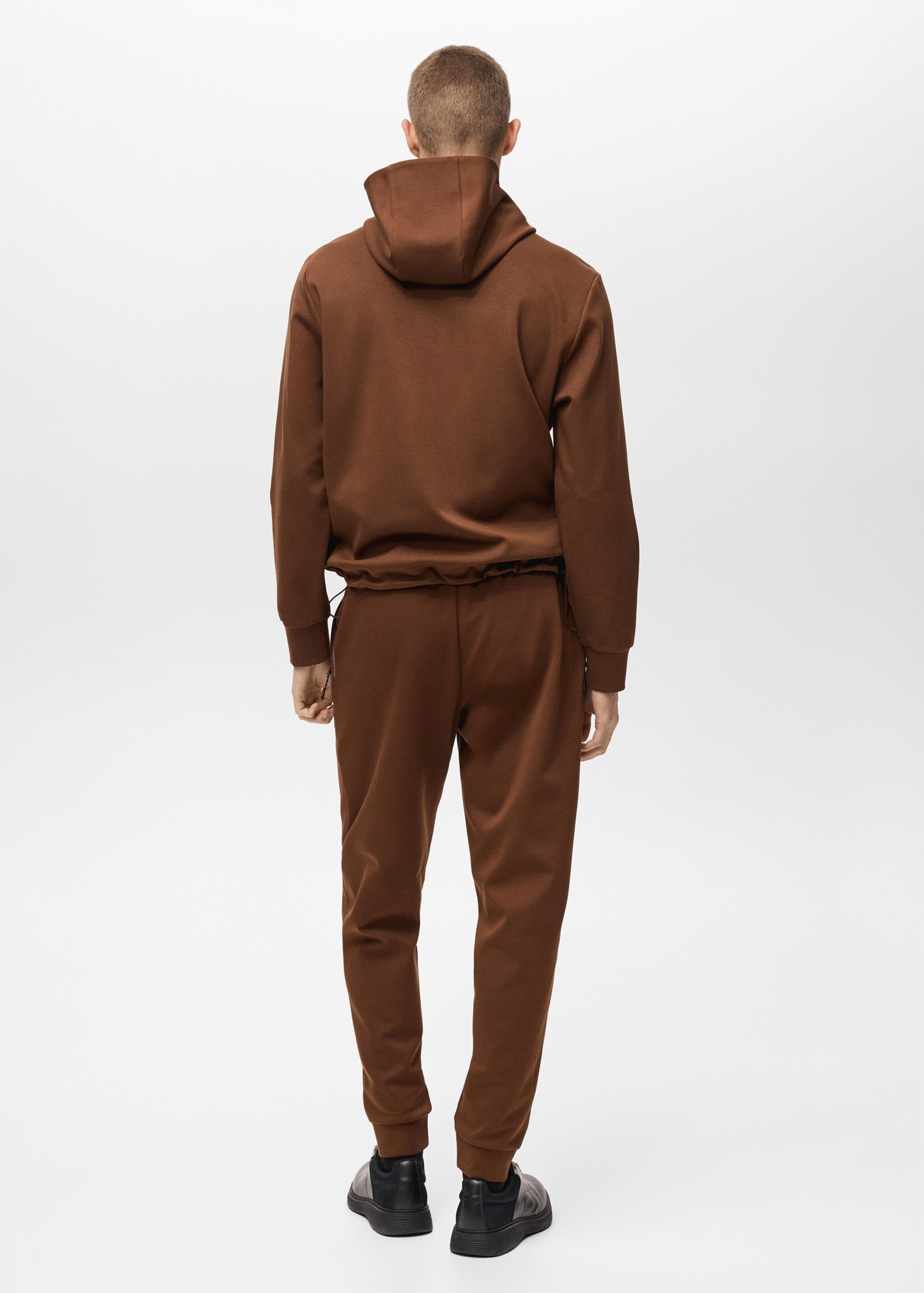 COOLMAX® joggers with elastic waistband - Reverse of the article, Burnt Orange. Ref: 87094405-00.