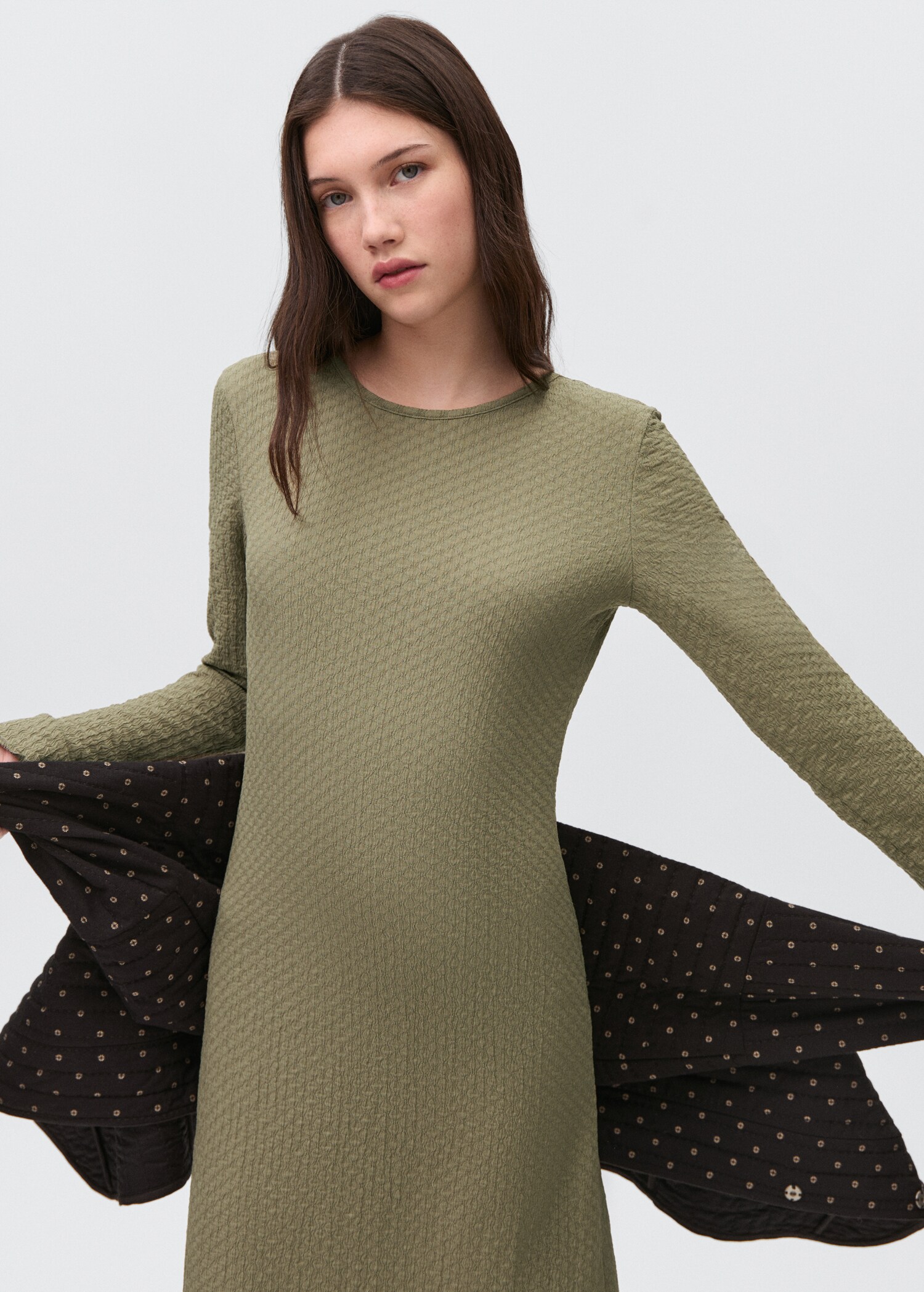 Long textured dress - Medium plane