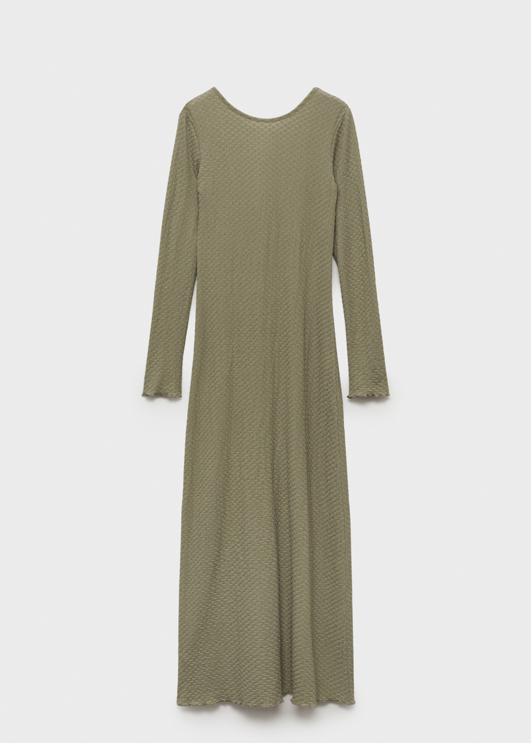 Long textured dress - Article without model, Khaki. Ref: 87094407-00.