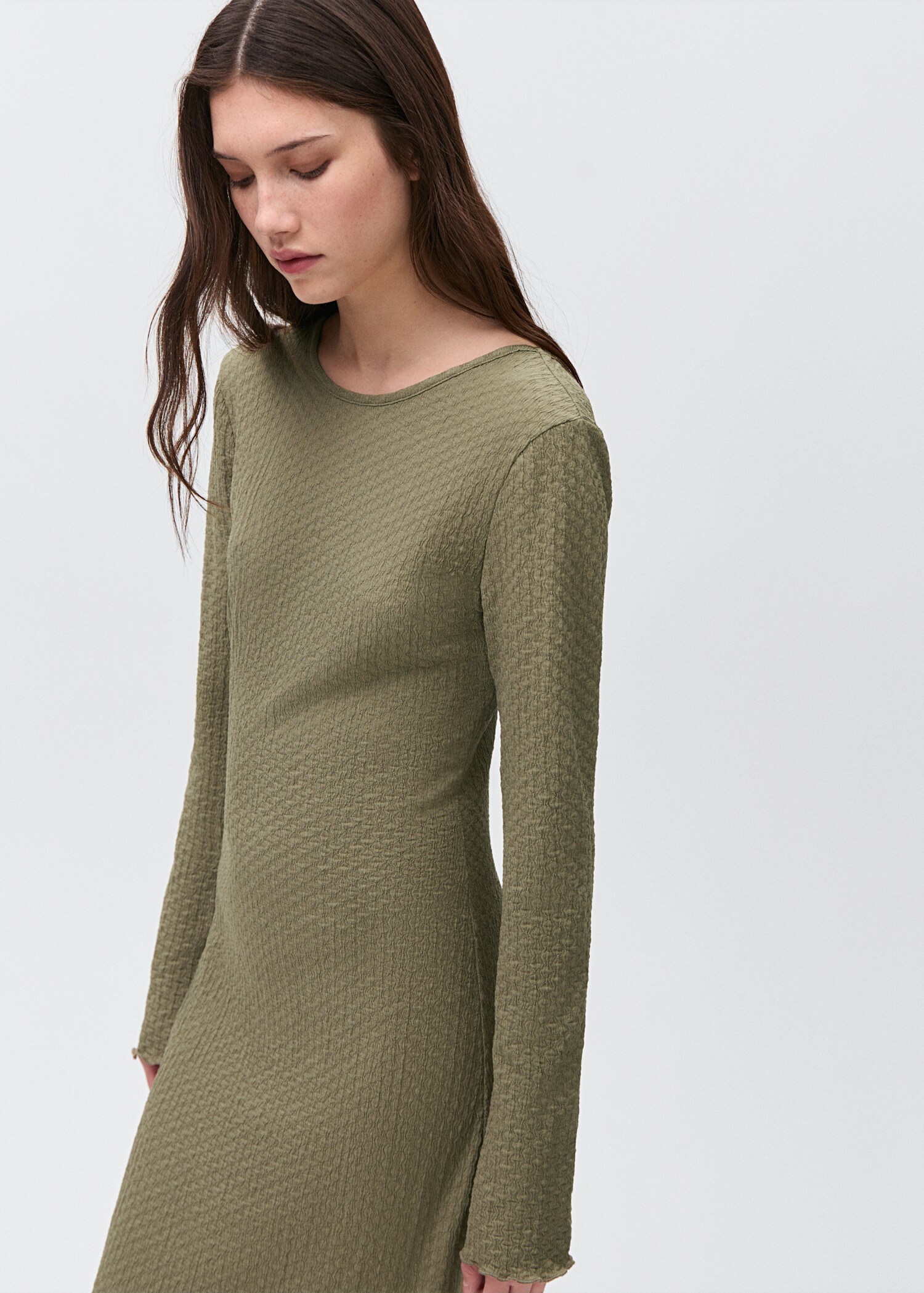 Long textured dress - Details of the article 2