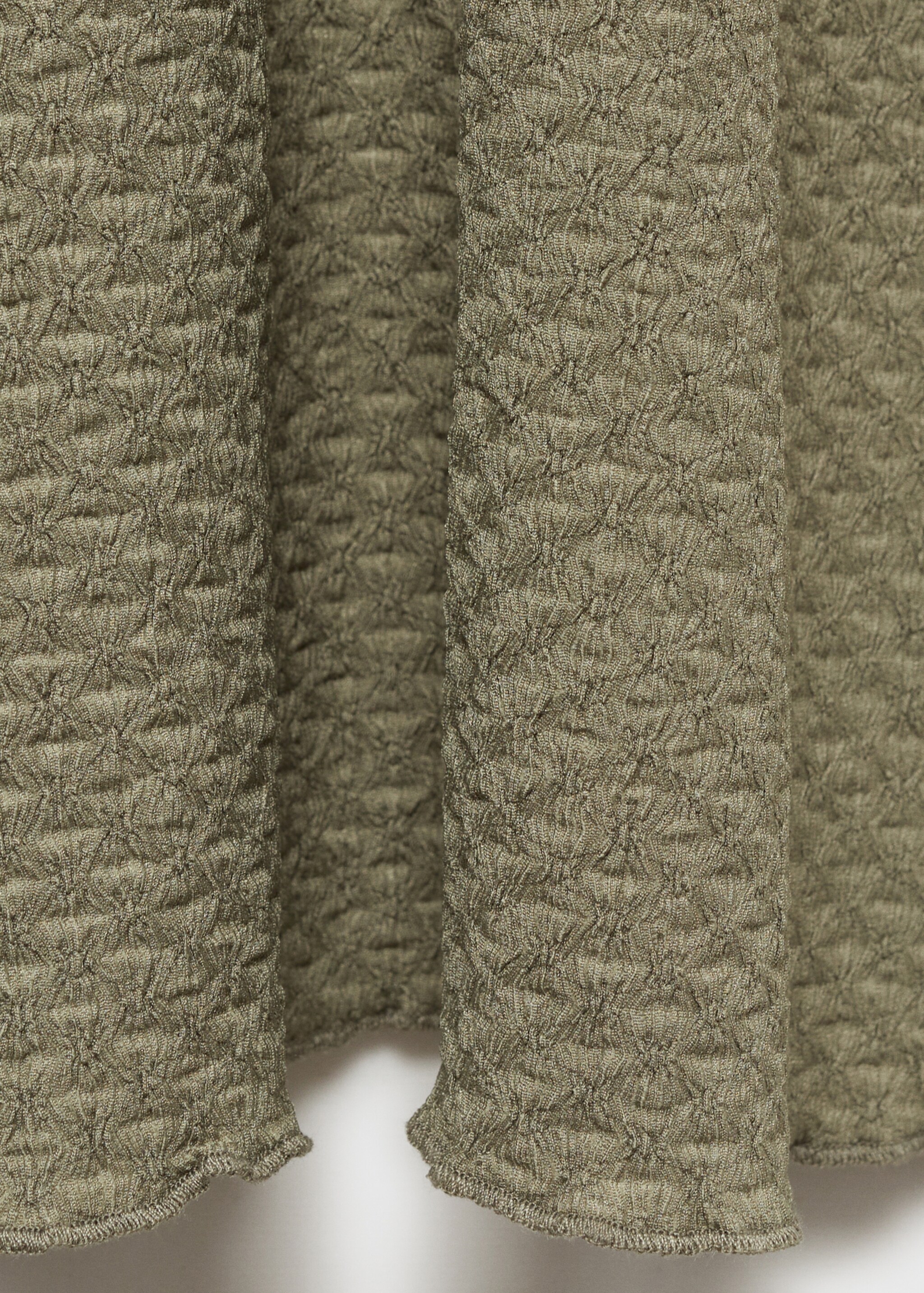 Long textured dress - Details of the article 8, Khaki. Ref: 87094407-00.