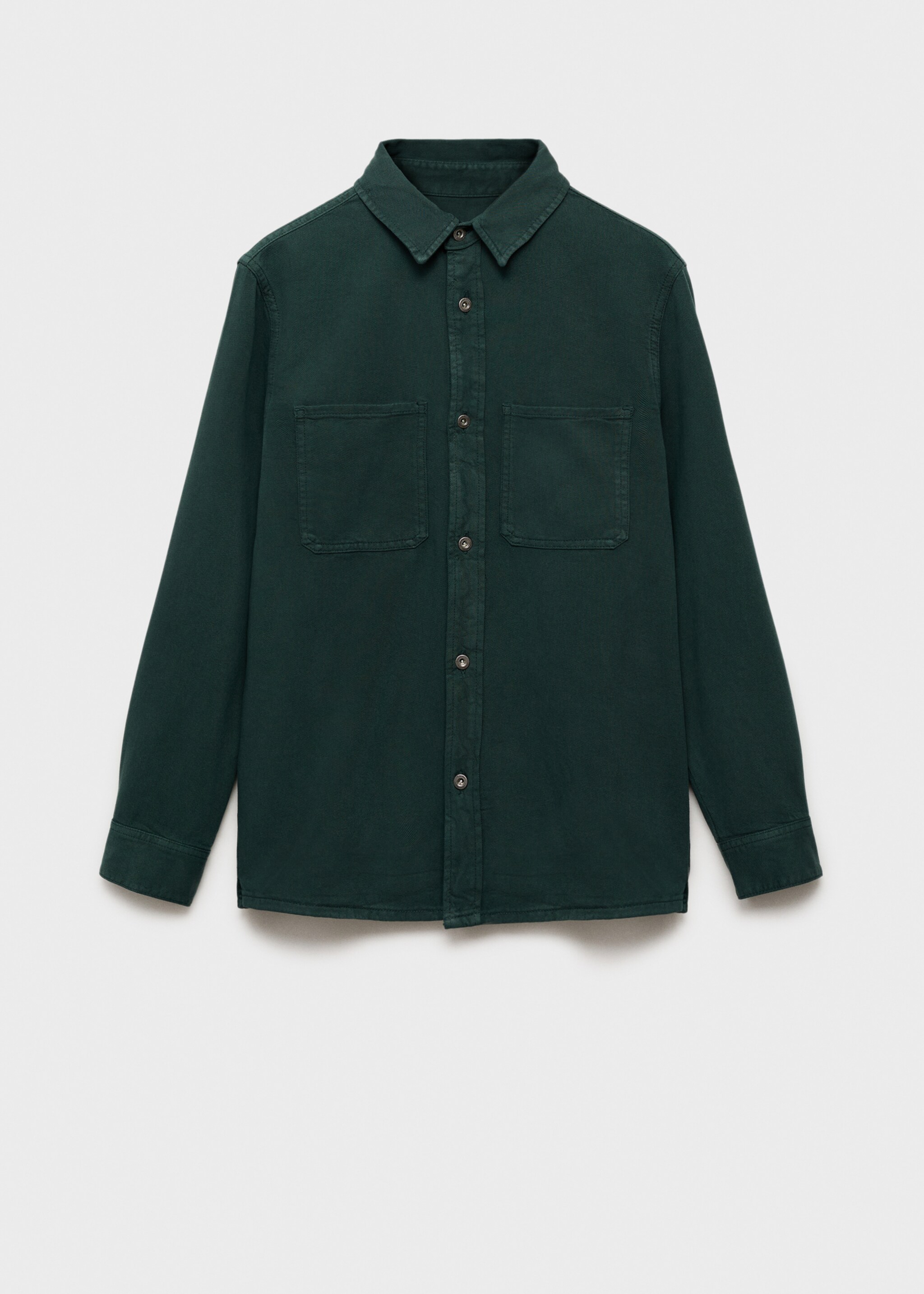 Regular Fit-Overshirt aus Baumwolle mit Lyocell - Artikel ohne Model, Dunkelgrün. Ref: 87094408-00.