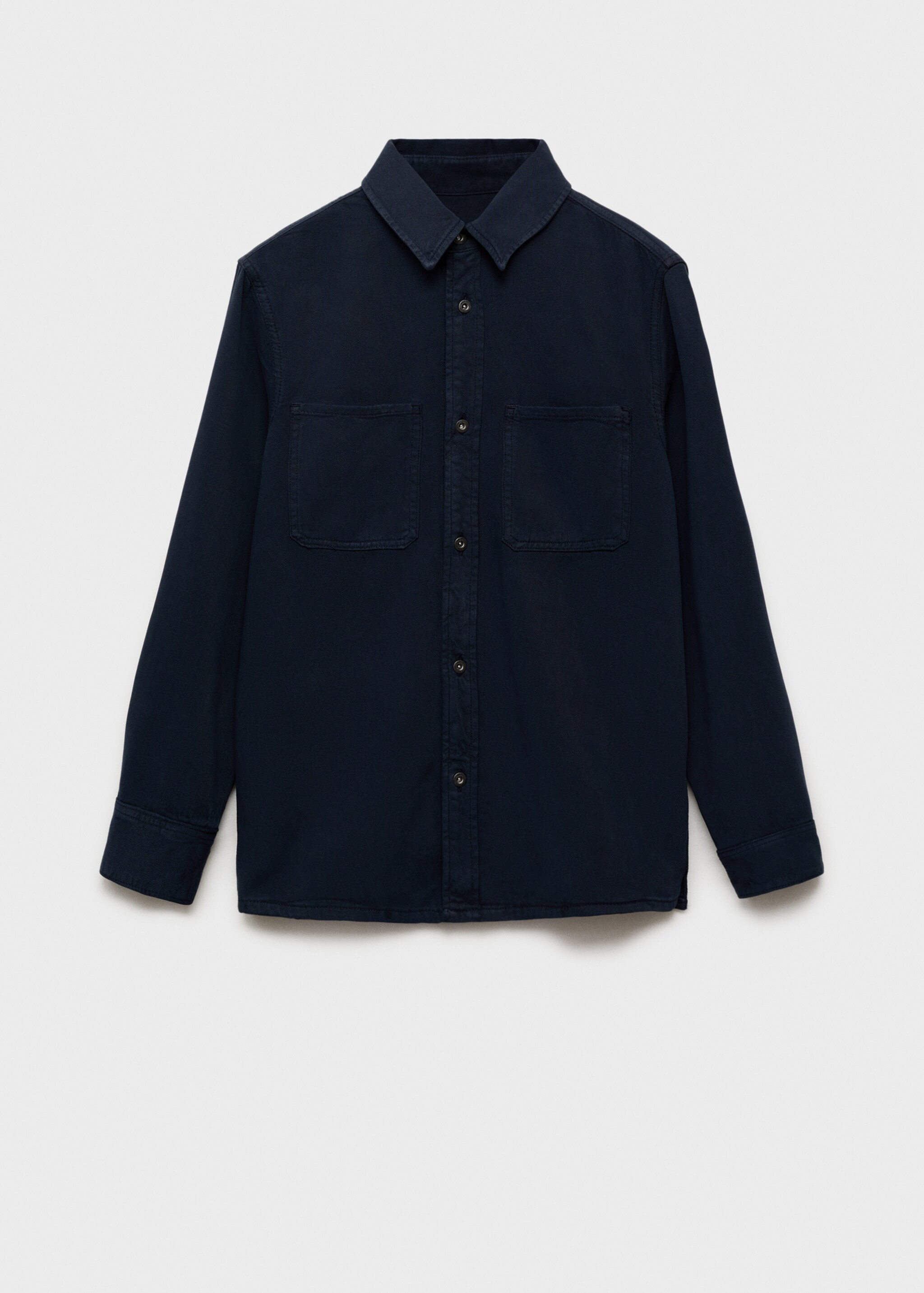 Regular Fit-Overshirt aus Baumwolle mit Lyocell - Artikel ohne Model, Dunkles Marineblau. Ref: 87094408-00.