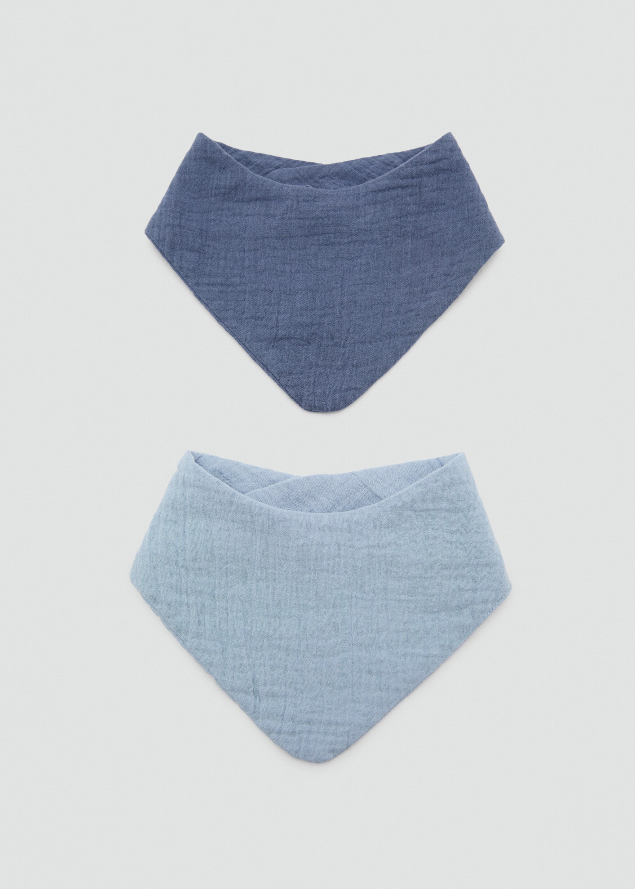 Sada 2 bavlněných bryndáčků - Zboží bez modelu, Modrá. Ref: 87094413-00.