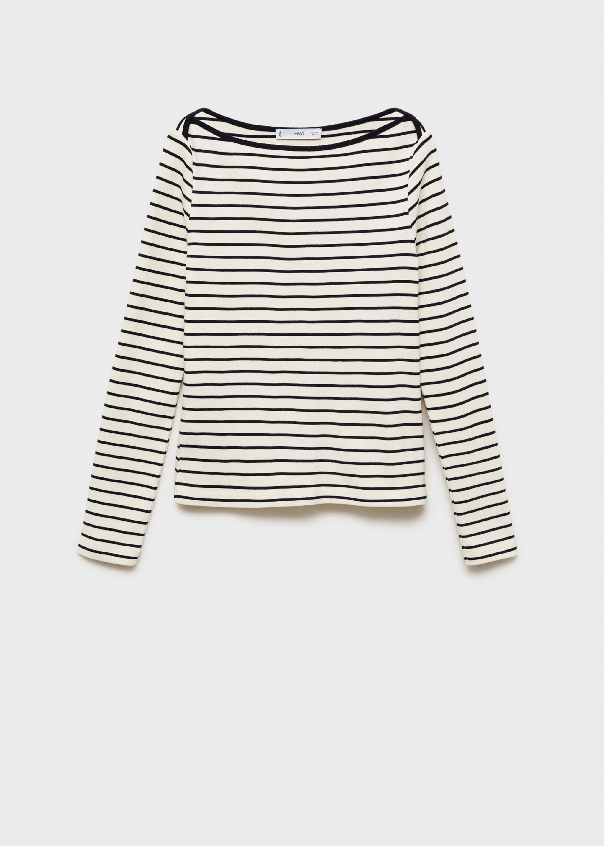 Striped boat-neck t-shirt - Article without model, Off White. Ref: 87094416-00.