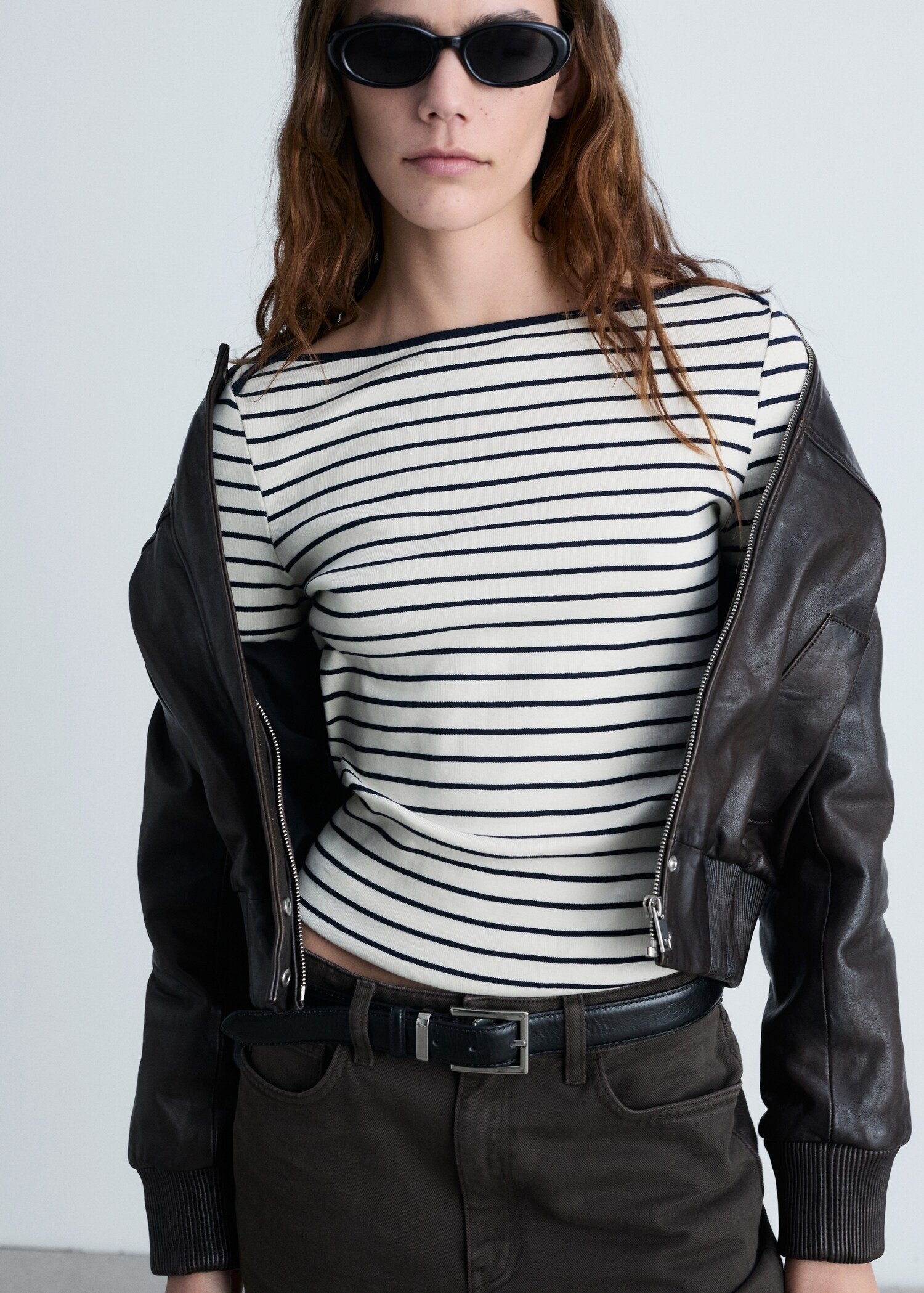 Striped boat-neck t-shirt - Details of the article 2
