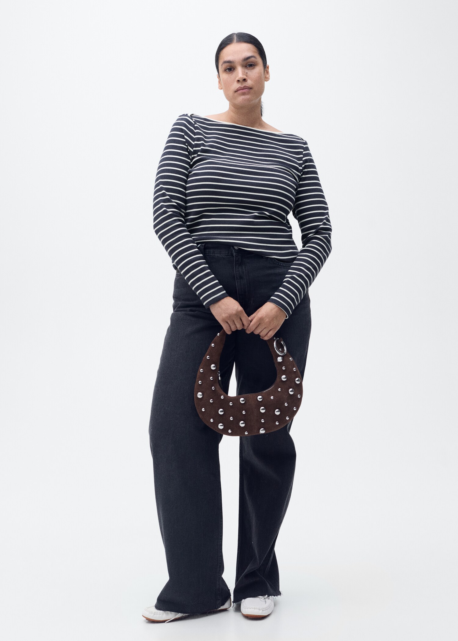 Striped boat-neck t-shirt - Details of the article 3