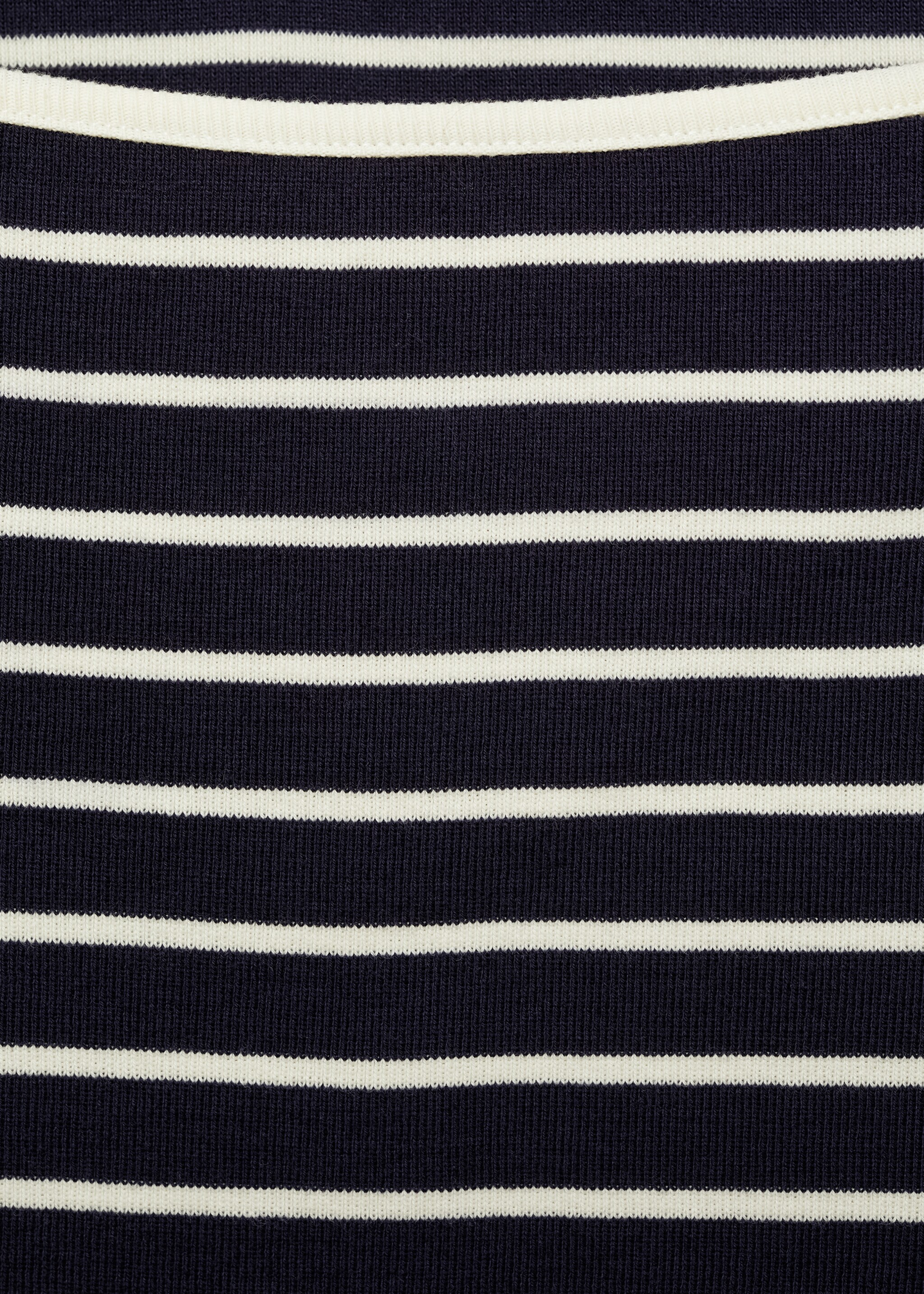 Striped boat-neck t-shirt - Details of the article 8, Dark Navy. Ref: 87094416-00.