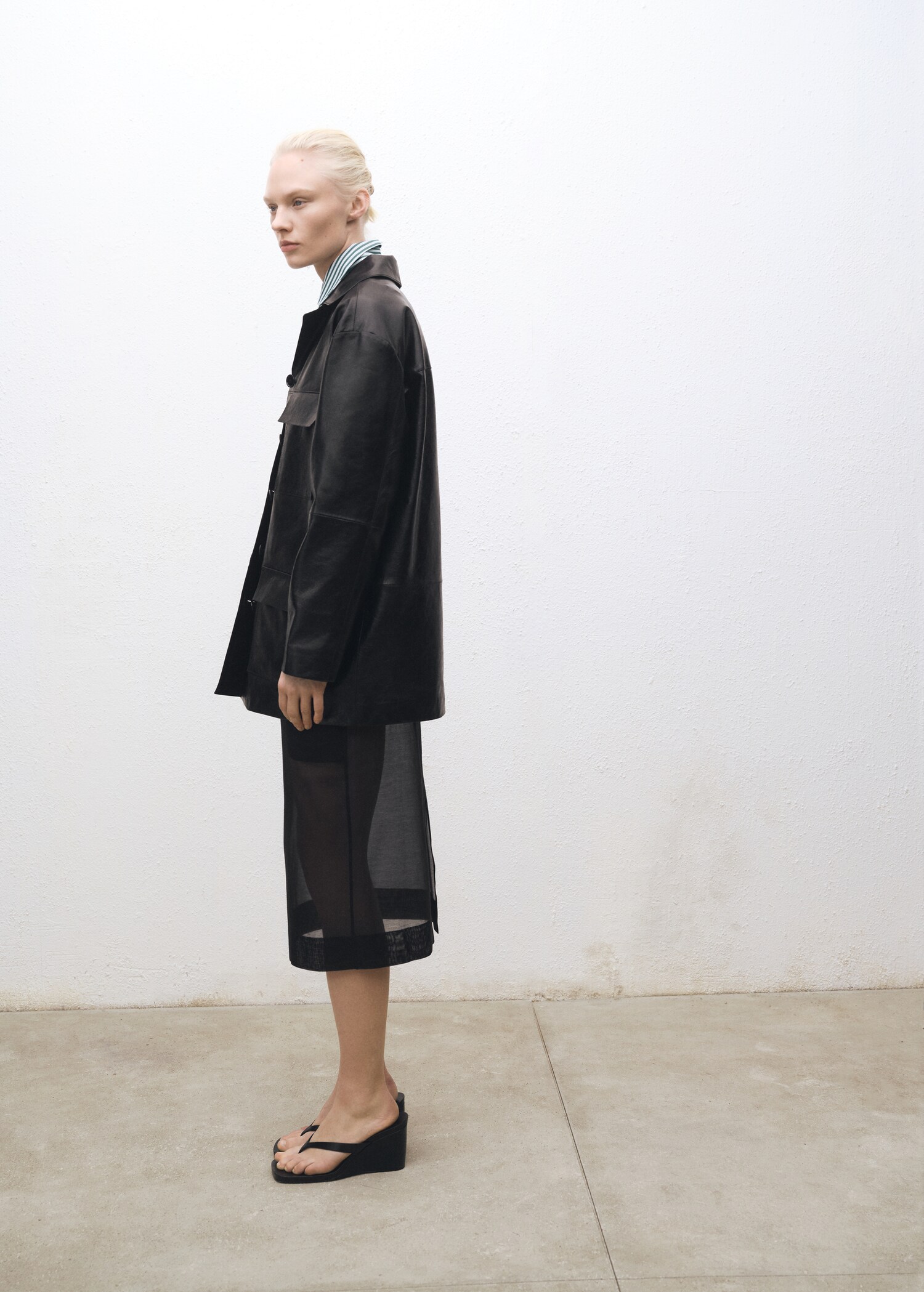 Semi-transparent silk midi-skirt - Details of the article 1