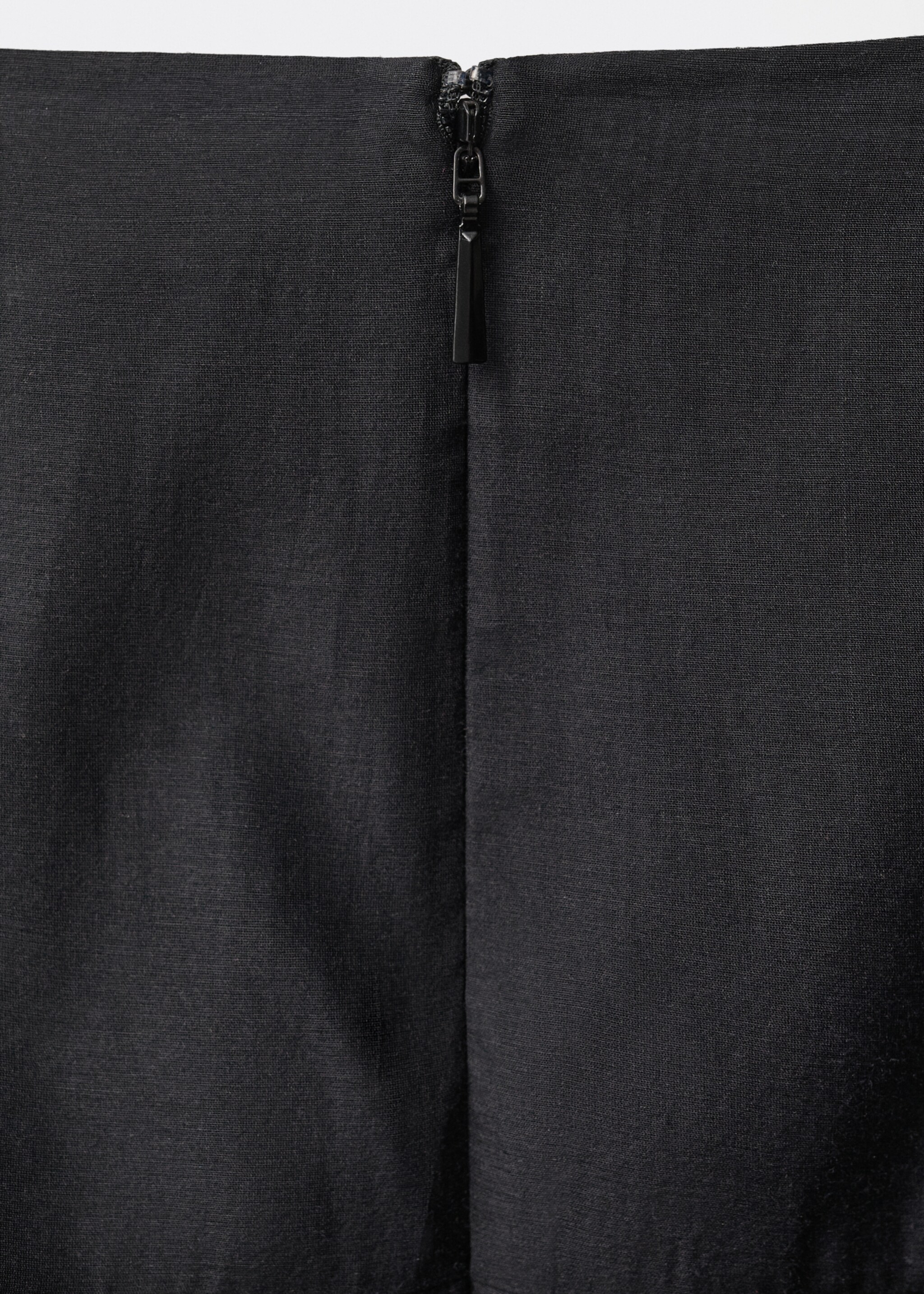 Semi-transparent silk midi-skirt - Details of the article 8, Black. Ref: 87094418-00.