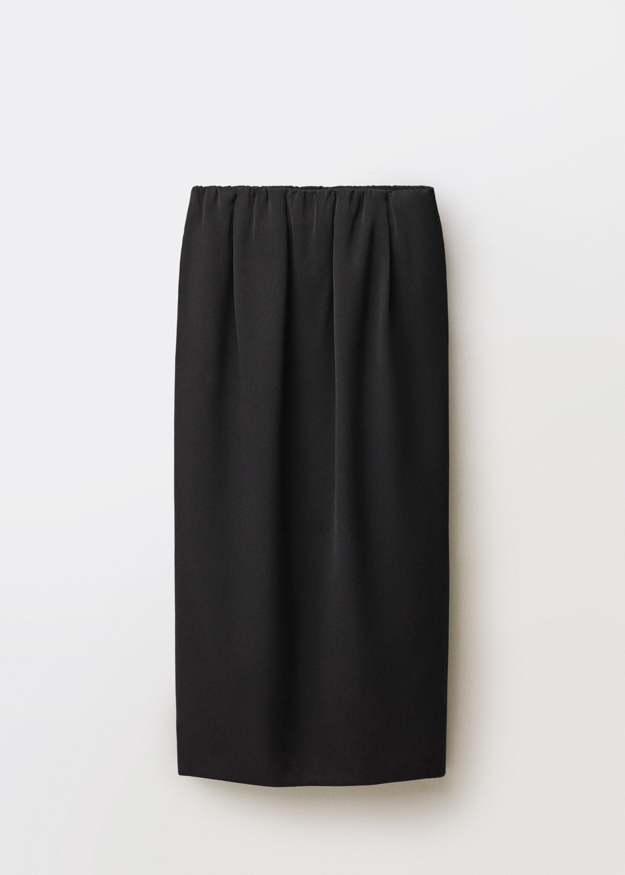 Straight gathered skirt - Article without model, Black. Ref: 87094423-00.