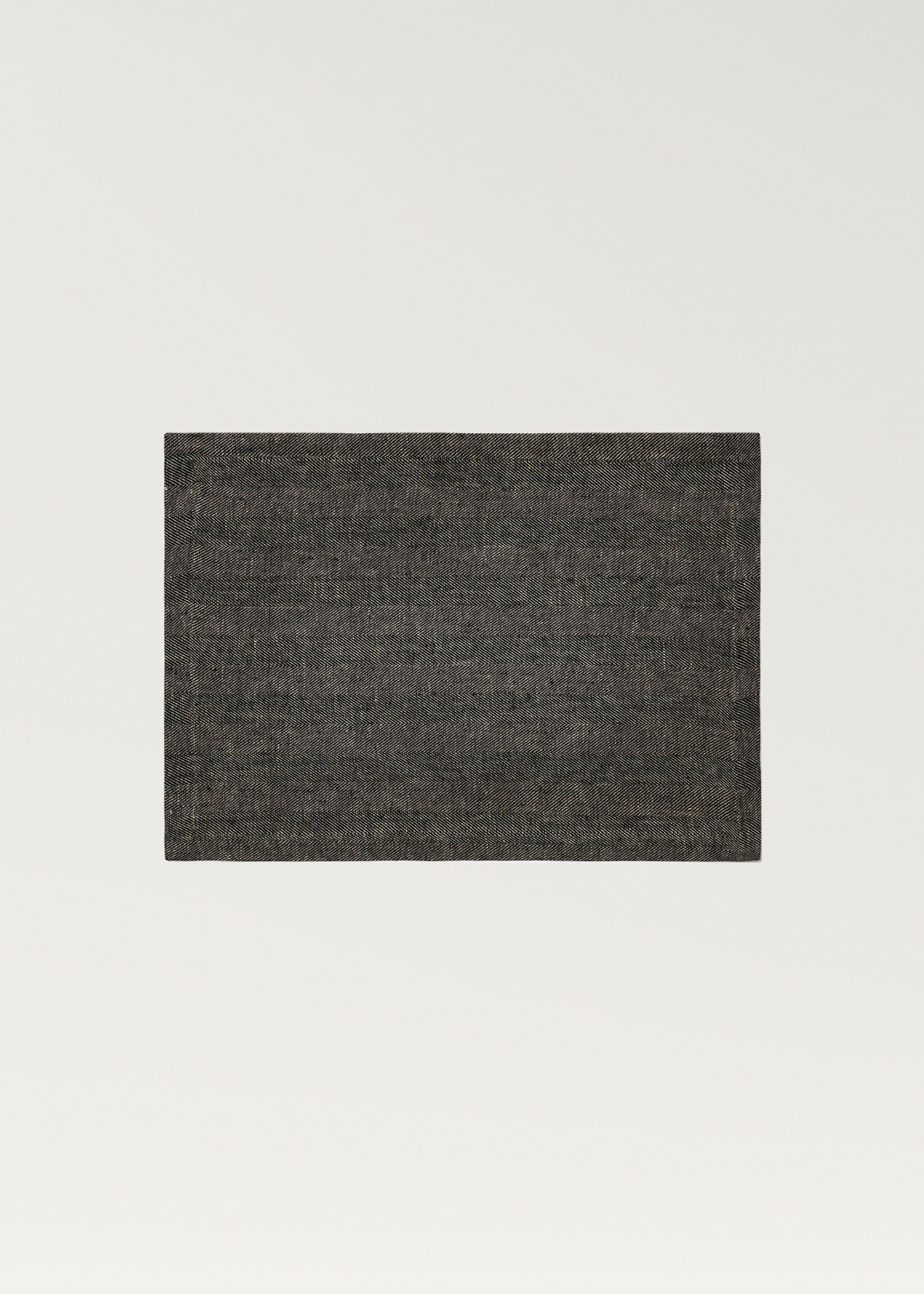Linen placemat with herringbone structure - Article without model, Medium Grey. Ref: 87094426-00.