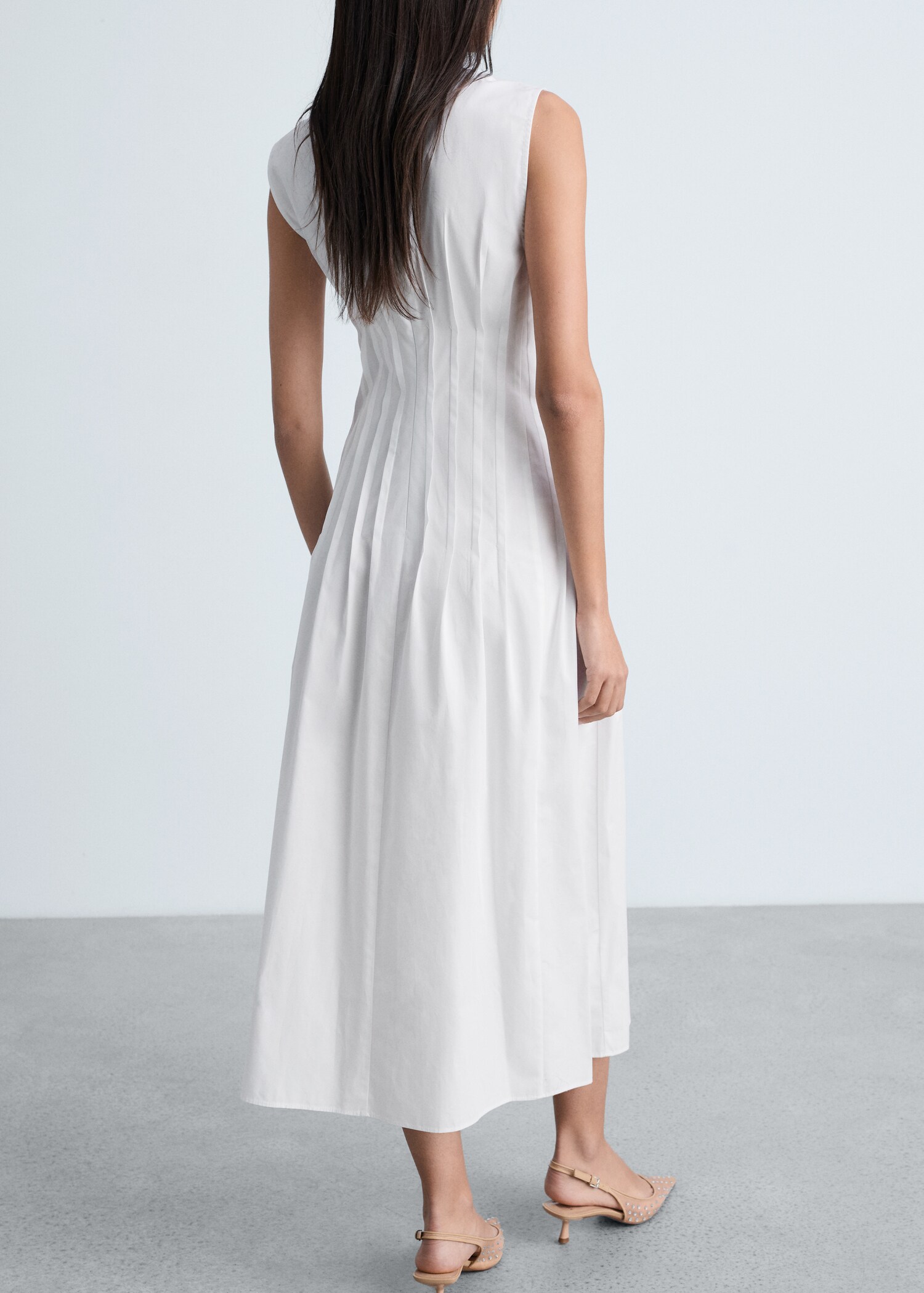 Cotton pleated midi-dress - Reverse of the article
