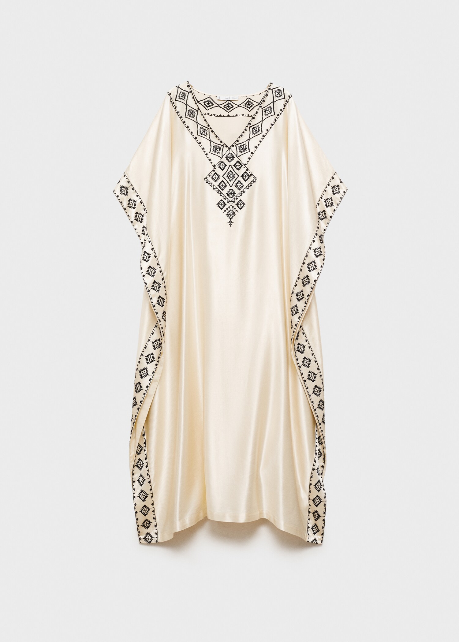 Embroidered satin caftan - Article without model